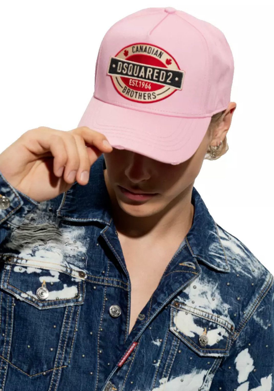 Dsquared2 Baseball Cap Baseballkappe Canadian Brothers Icon Kappe Dezente Destroyed-Details für einen trendigen Vintage-Look