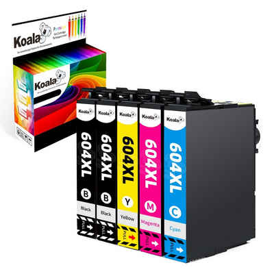 Koala EPSON 604XL Druckerpatronen 5-Pack für XP-2200 2205 3200 4205 Tintenpatrone (Packung, 604XL Ink für EPSON WF2910DWF WF2930DWF WF2950DWF)