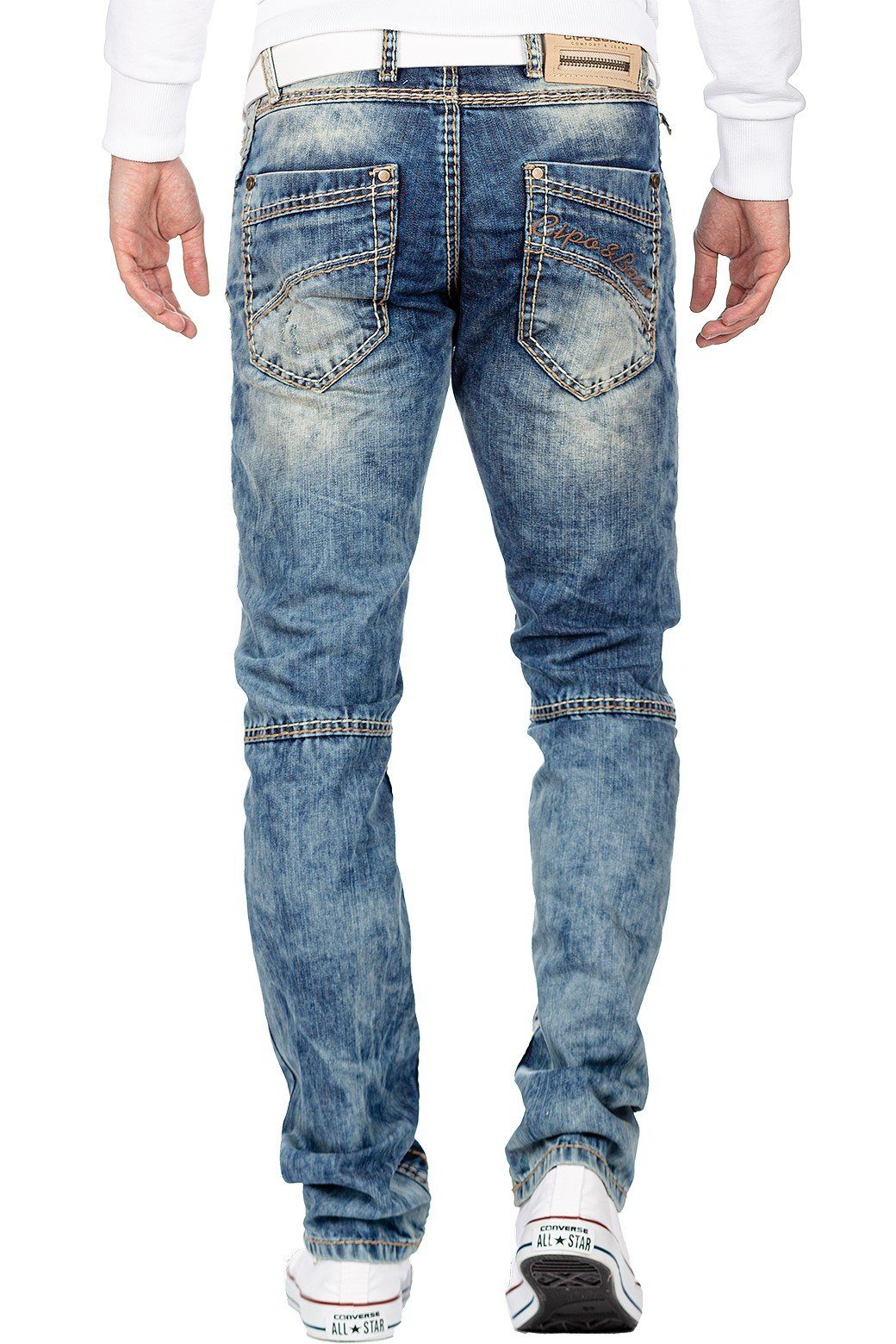 Cipo & Baxx Regular-fit-Jeans Hose BA-CD535 (1-tlg) mit auffälligen Ziernäh günstig online kaufen