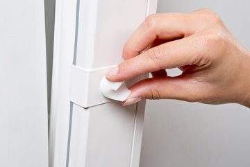 Gardinenstange Gardinenstange "Basic" Klick-fix, weiß, dekondo, ausziehbar, Fensterhaken klemmbar. Einklicken der Gardinenstange, inkl. Fensterhaken für einen Klemmbereich von 15-20 mm