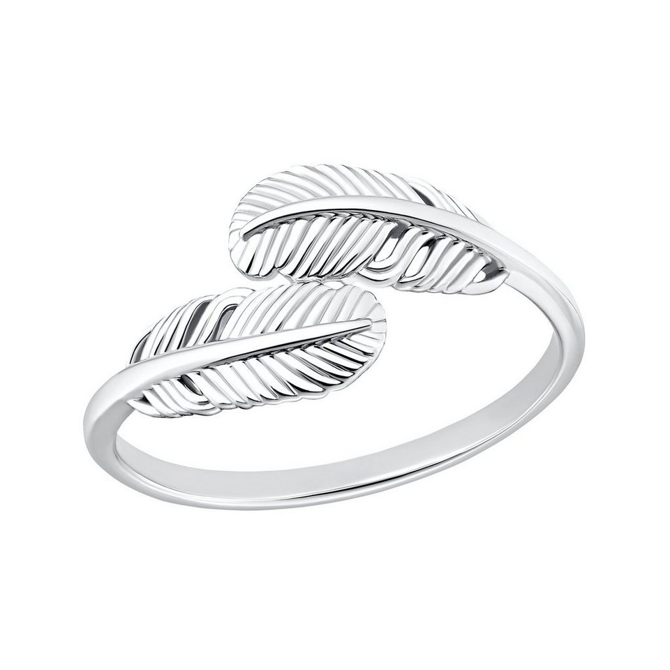 s.Oliver Silberring für Damen, 925 Sterling Silber, Feder (Ring, 1-tlg)