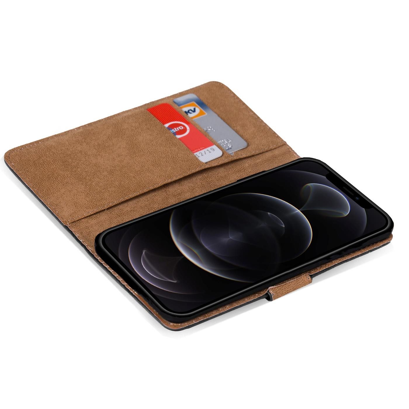 CoolGadget Handyhülle Wallet Klapp Tasche Book Case für Apple iPhone 12 / 12 Pro 6,1 Zoll, Hülle Klapphülle Flip Cover Etui Schutzhülle – Bild 4 von 5