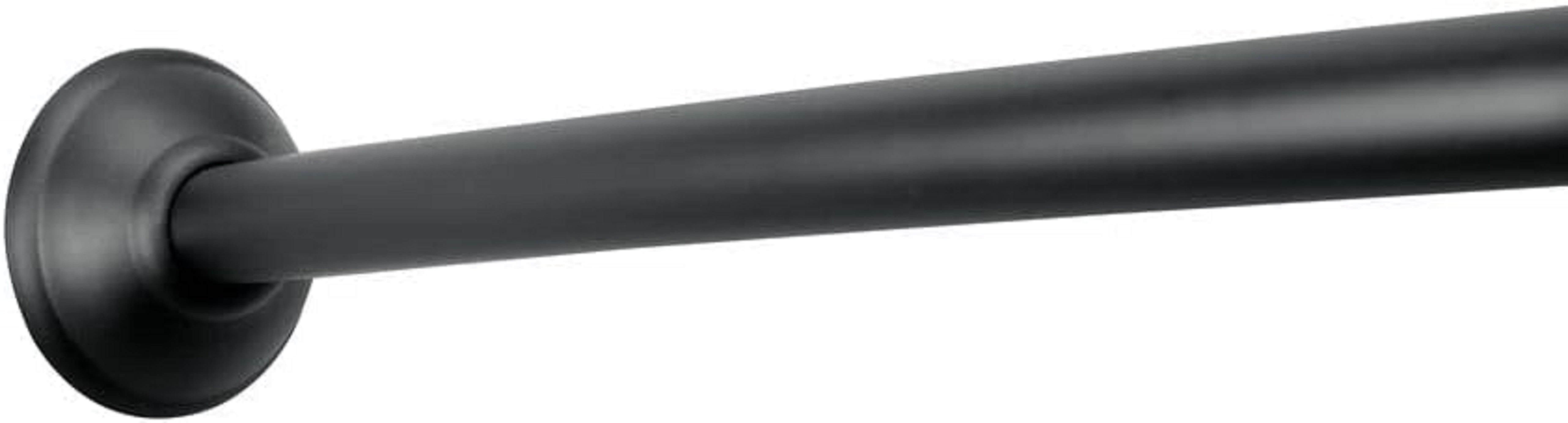 mDesign Badaccessoire-Set mDesign Duschstange Gebogen Mattschwarz Ausziehbar 104-183 cm Metall