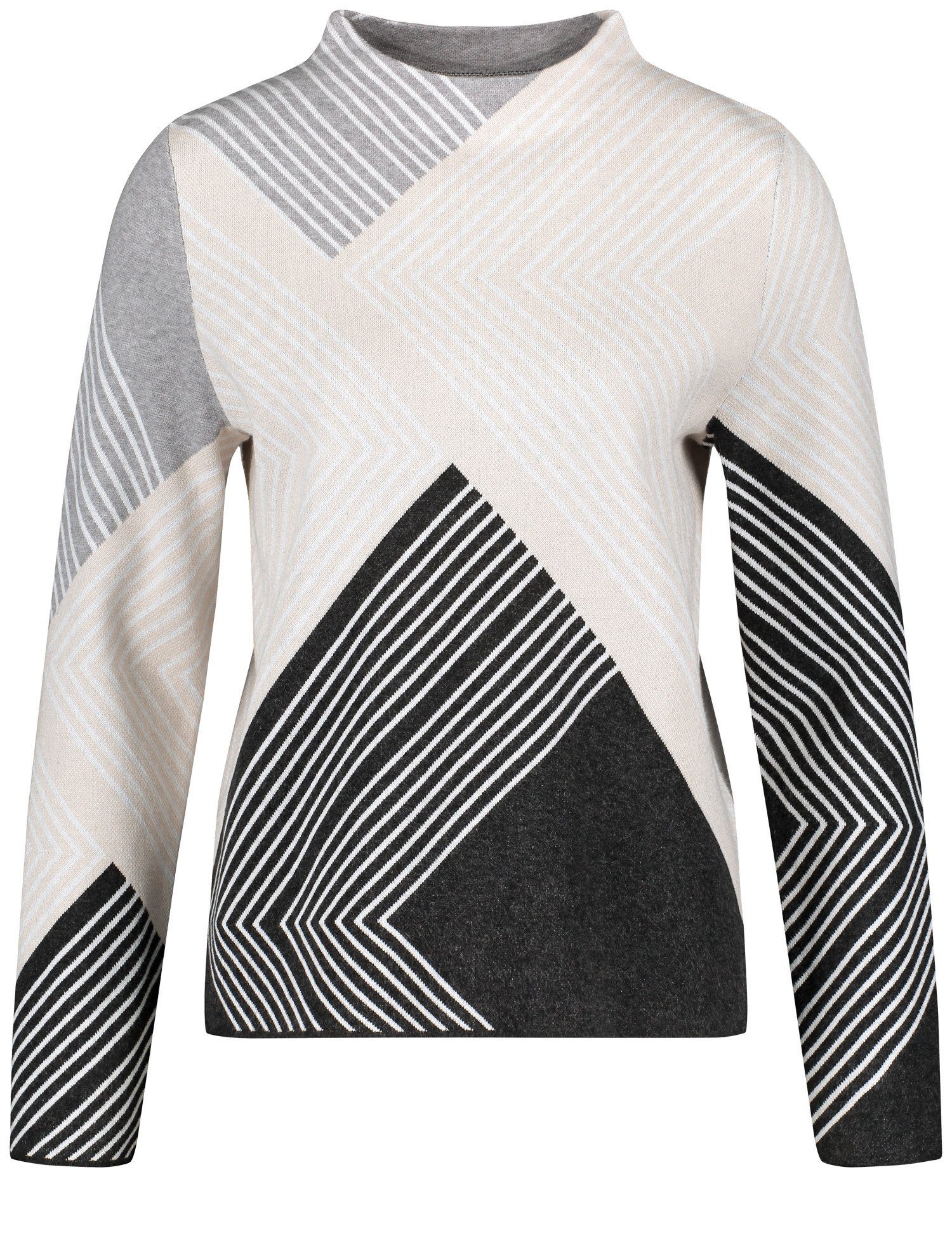 GERRY WEBER Strickpullover Pullover In Jaquard-optik Mit Grafischem Muster