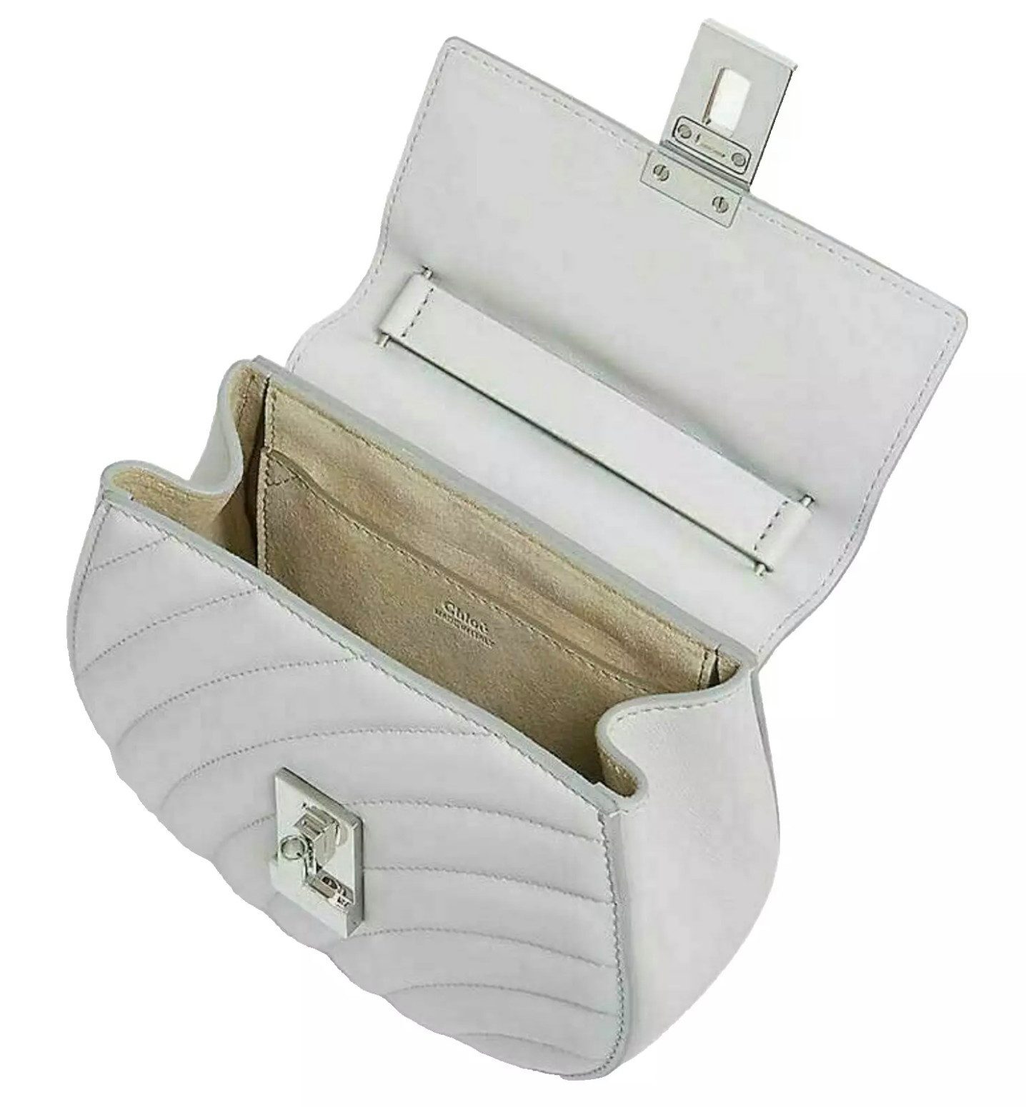 Chloé Schultertasche Drew Bijou Crossbody Tasche Kalbsleder in Airy Grey, Abnehmbarer Schulterriemen für vielseitige Tragemöglichkeiten