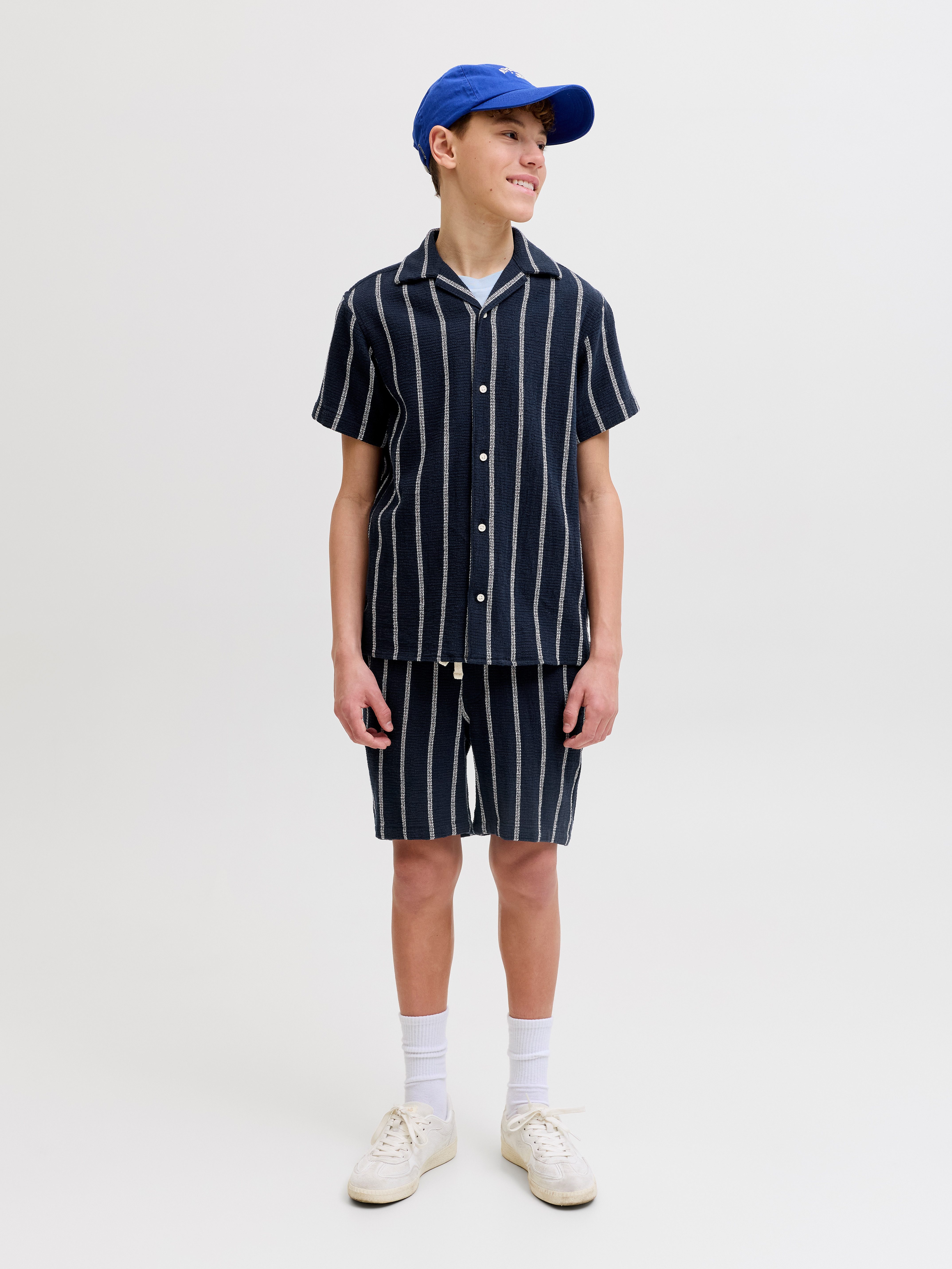 Jack & Jones Junior Kurzarmhemd JORCOBA STRIPE RESORT SHIRT SS SN JNR Baumwolle, locker geschnitten – Bild 5 von 5
