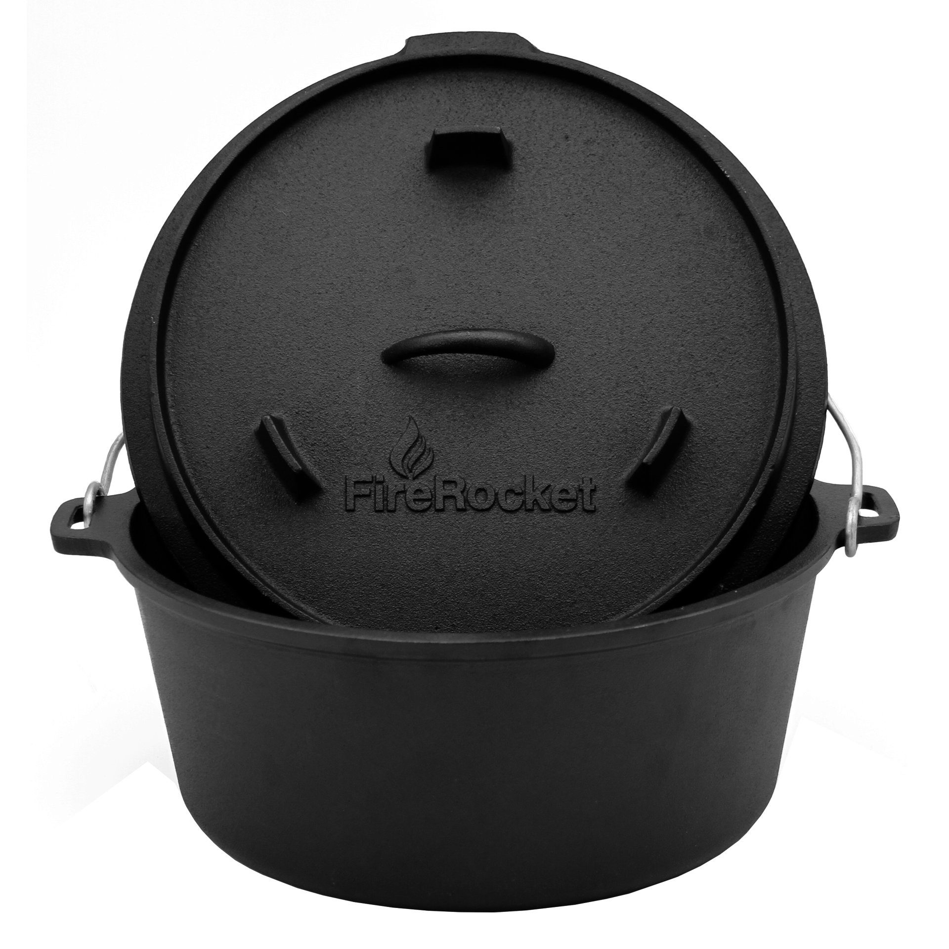 FireRocket Grilltopf Dutch Oven 9qt 8,5L Premium Gusseisen Feuertopf, (Dutch Oven)