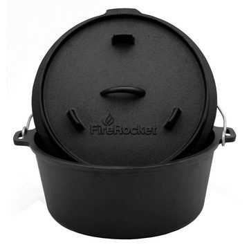 FireRocket Grilltopf Dutch Oven 9qt 8,5L Premium Gusseisen Feuertopf, (Dutch Oven)