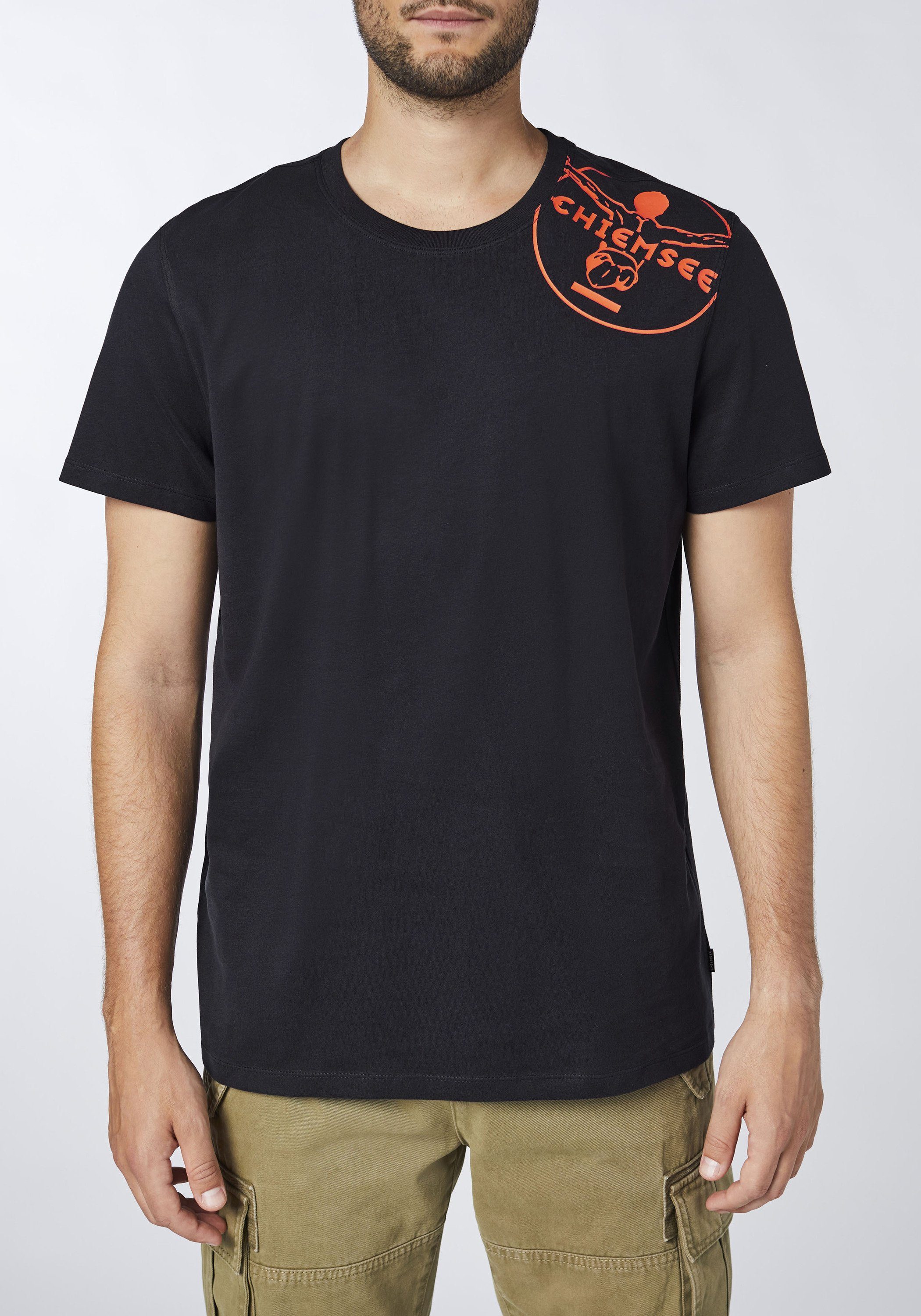 T-Shirt 1 mit Print-Shirt Jumper-Motiv Black Deep Chiemsee