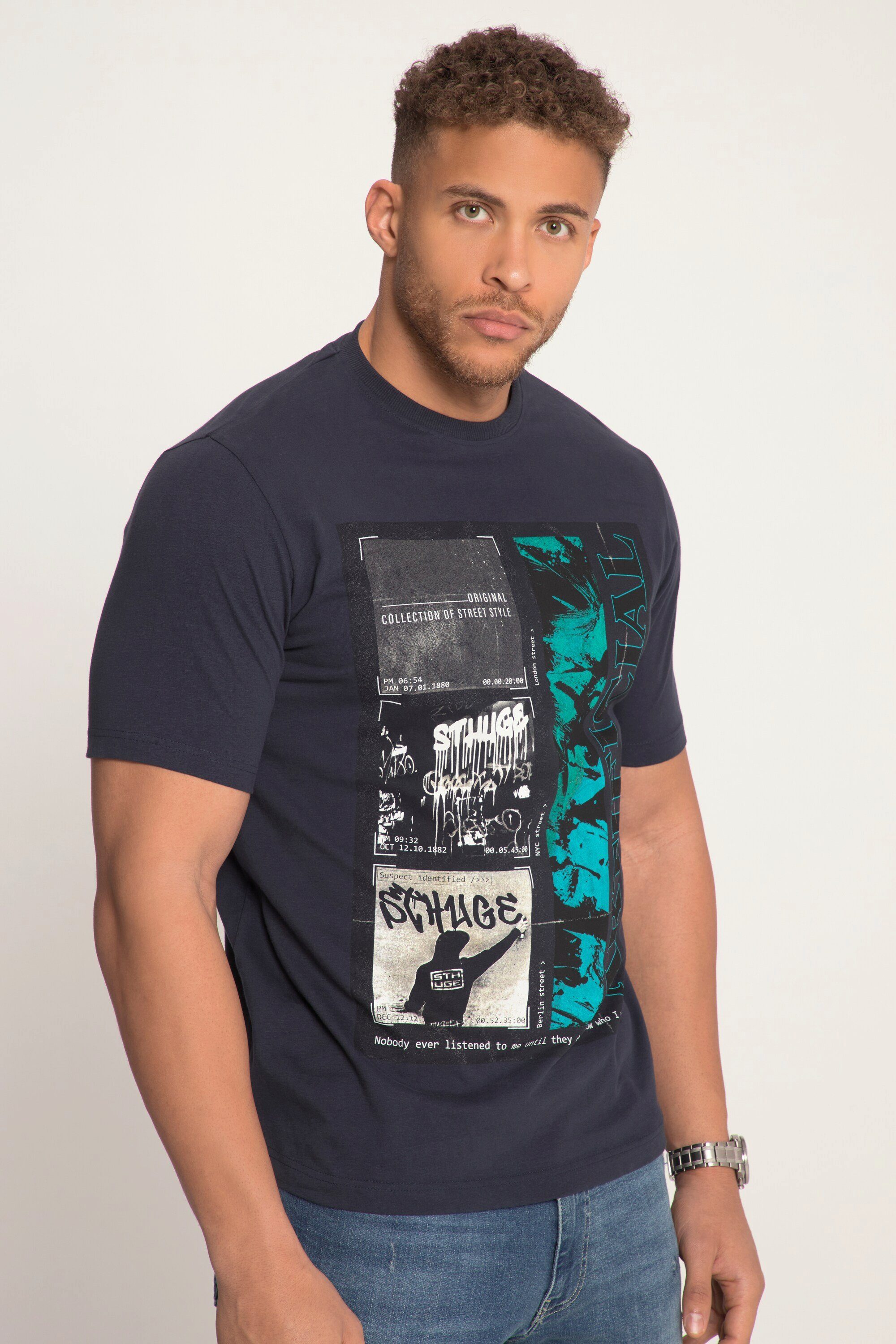 8 T-Shirt Halbarm bis Print XL XL STHUGE T-Shirt STHUGE