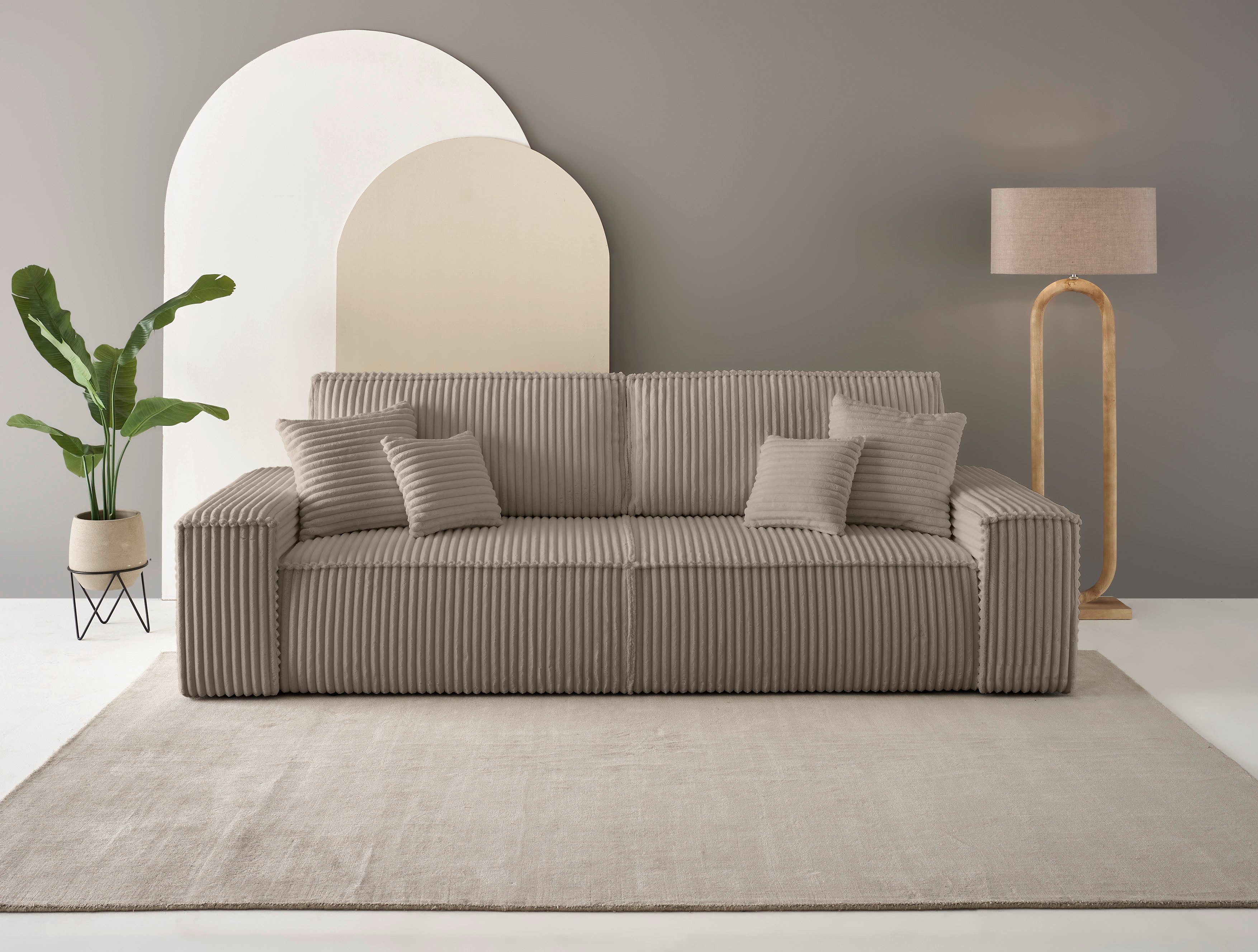 andas 3-Sitzer "FINNLEY Schlafsofa 257 cm, Schlaffunktion mit Bettkasten (2 günstig online kaufen