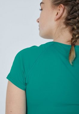 SPORTKIND Funktionsshirt Tennis Capsleeve T-Shirt für Mädchen & Damen smaragd grün