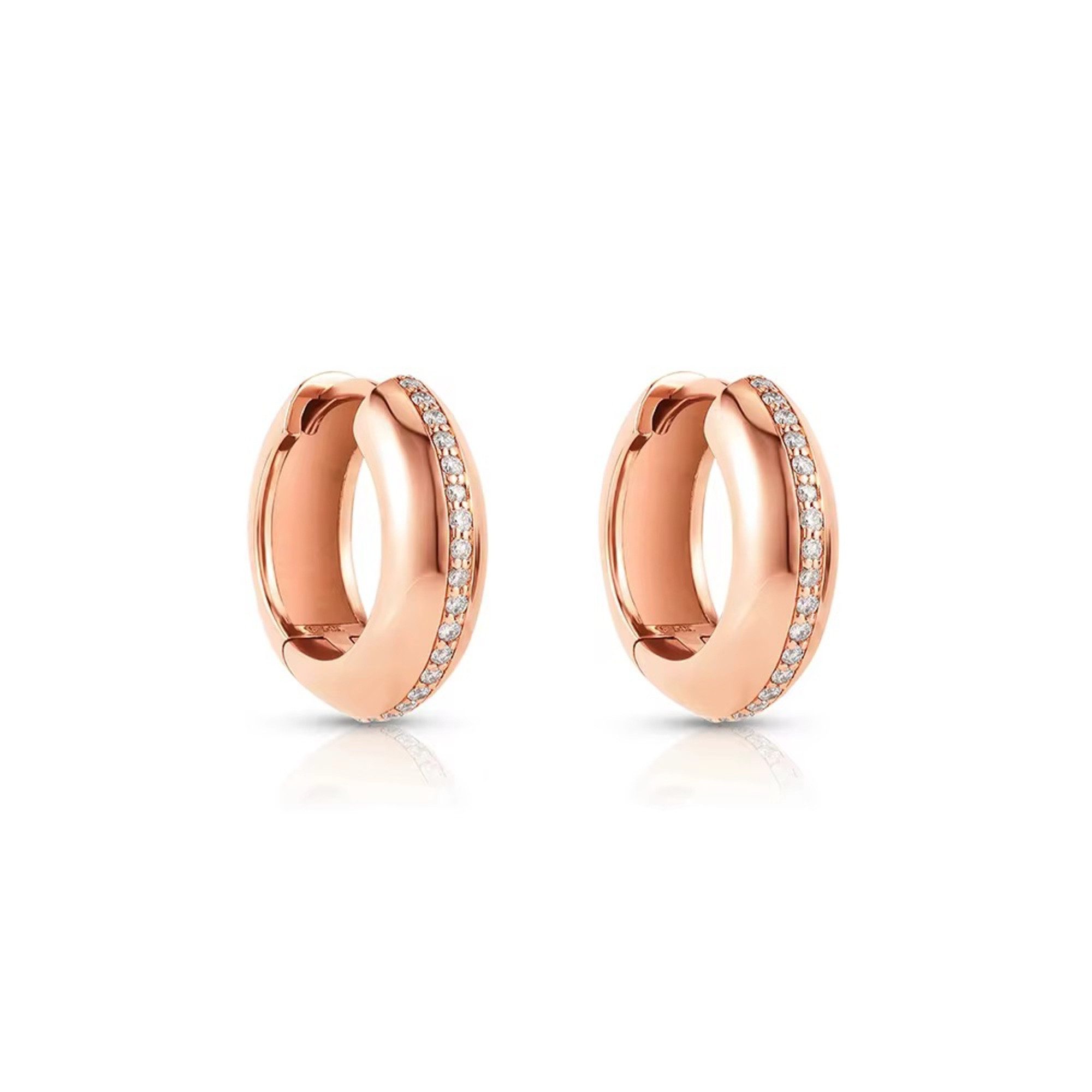 ROUGEMONT Paar Creolen Elegante Damen Creolen 18K Gold -wasserfesst -Hypoallergen, Wasserfest