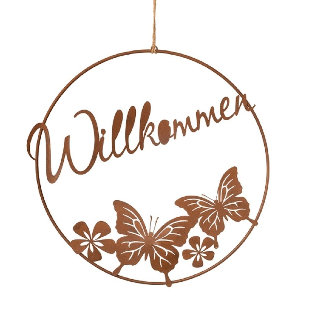 Linoows Dekoobjekt Hänger Willkommen, Edelrost Fensterdeko günstig online kaufen