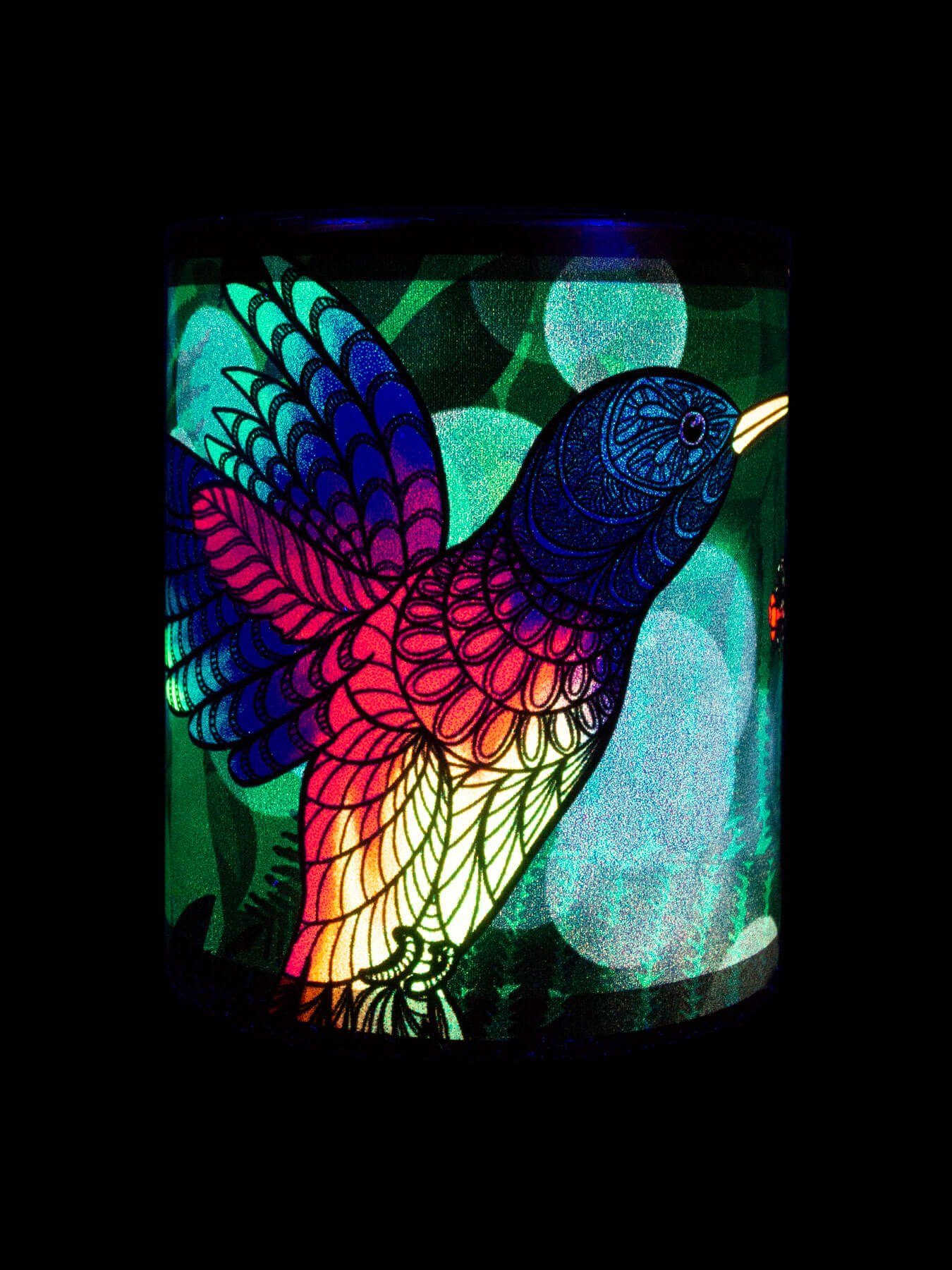 Hibiskus Neon PSYWORK Cup leuchtet Keramik, Tasse "Kolibri Tasse Flower", Motiv Schwarzlicht unter UV-aktiv, Fluo