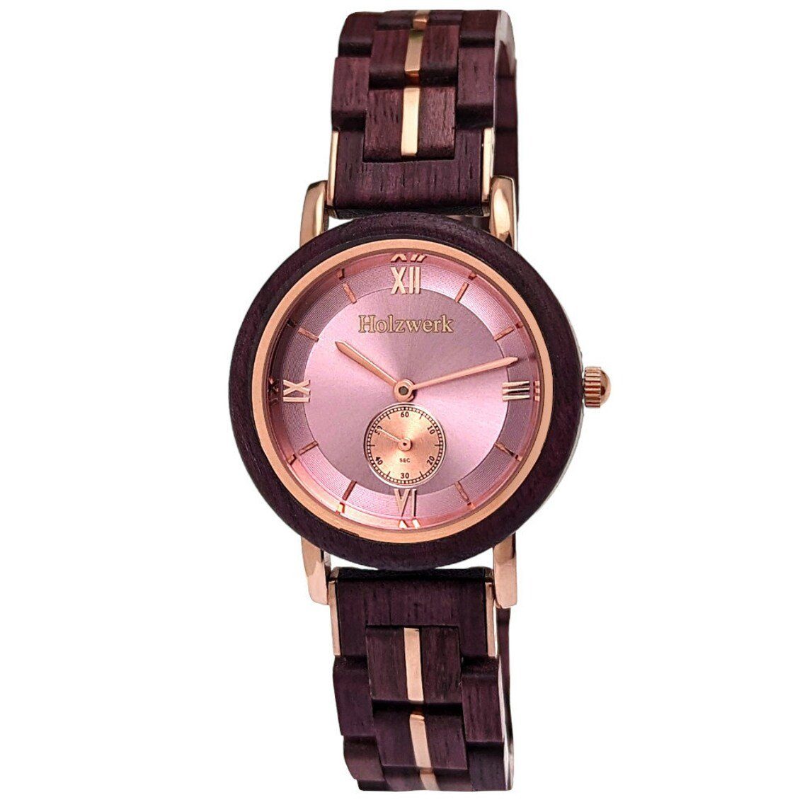Holzwerk Quarzuhr kleine Damen Designer Holz & Edelstahl Armband Uhr, (inklusive Armbandkürzer), Holz Unikate, ideal auch als Geschenk, Quarzwerk