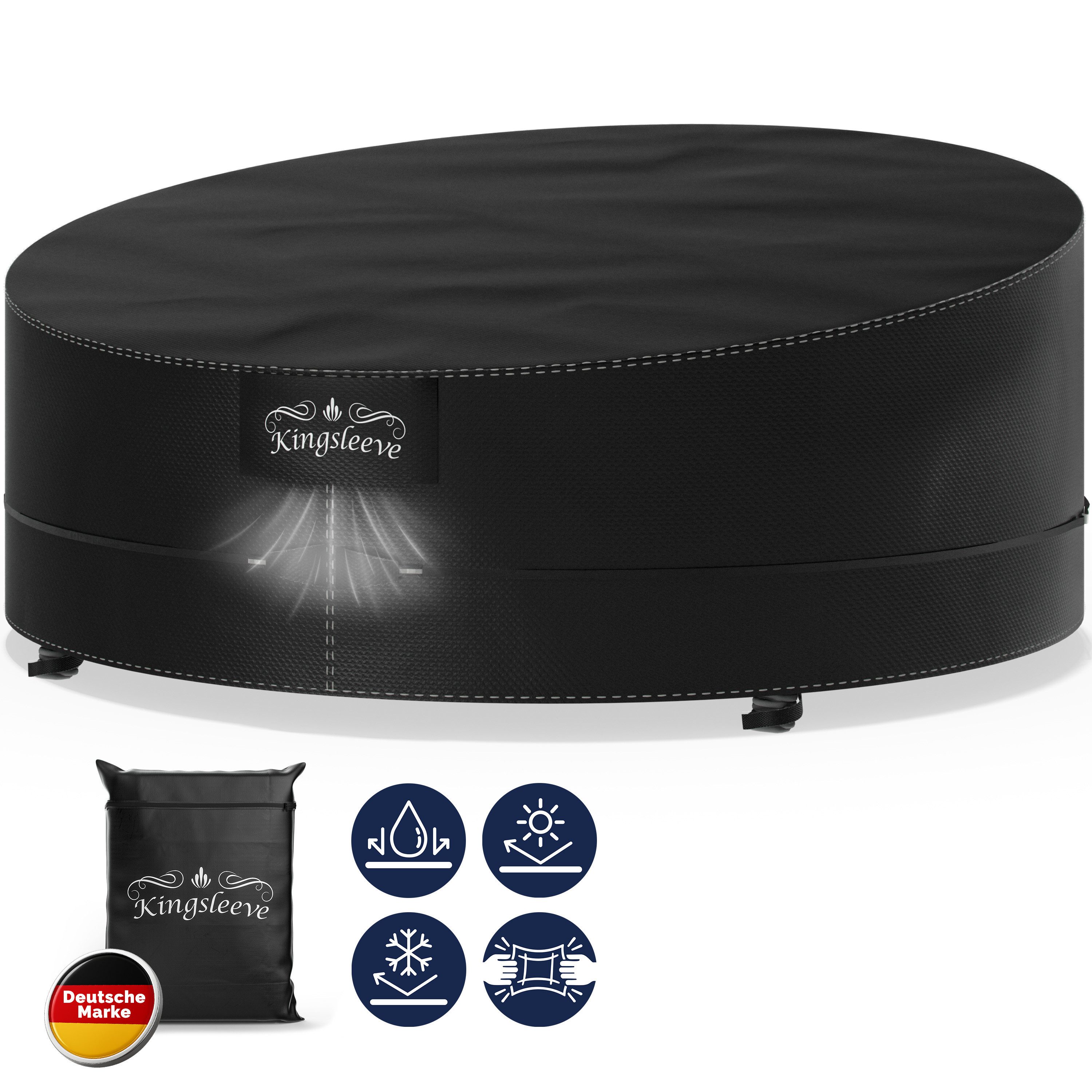 Kingsleeve Gartenmöbel-Schutzhülle, Wasserdicht Winterfest Abdeckplane Gartenmöbel Liege Ø190x90/50cm
