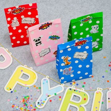 DuneDesign Kalender zum Selbstbasteln 64 Sticker für Geburtstagstüten Kinder Aufkleber, Geschenktüten Kindergeburtstag