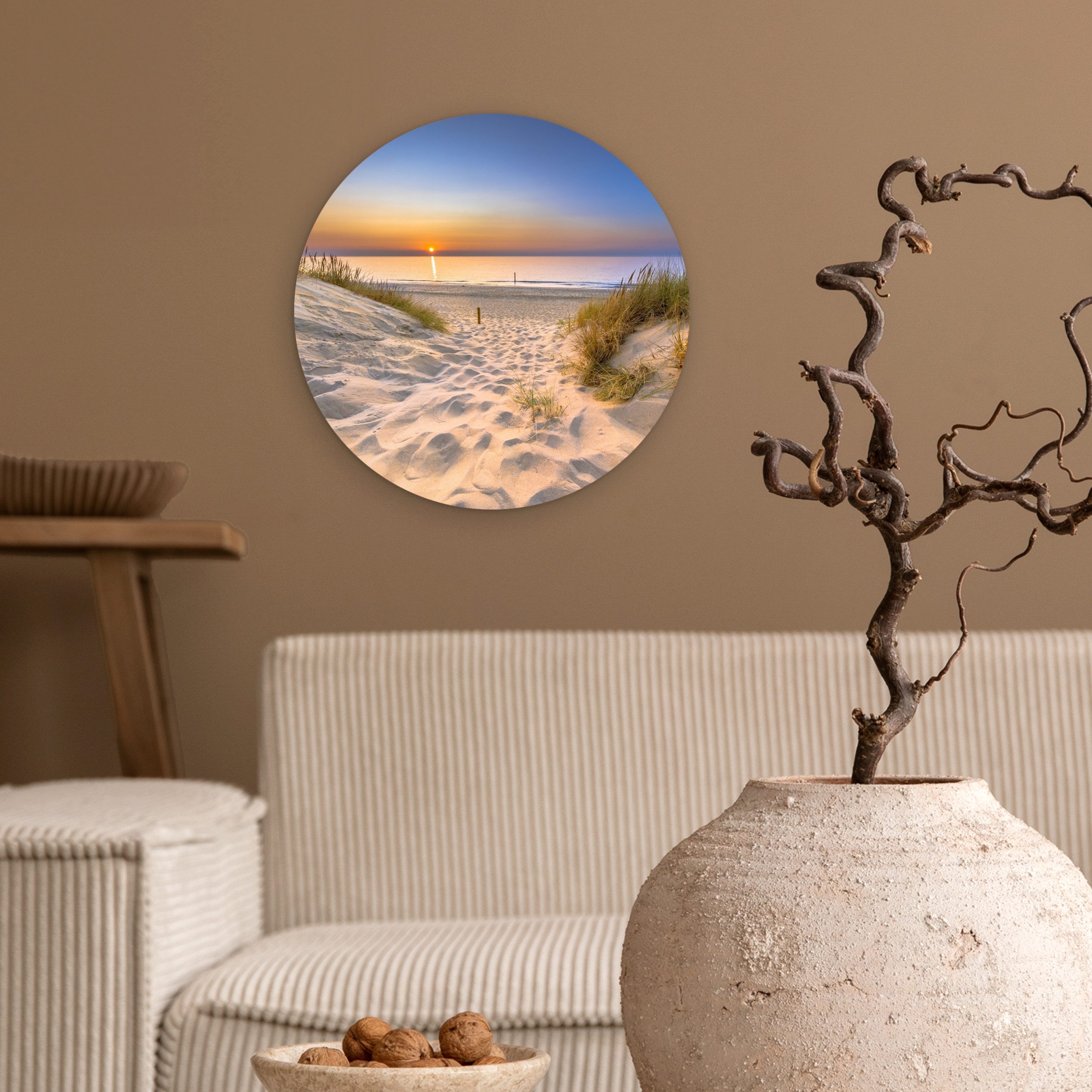 MuchoWow Gemälde Düne - Sonnenuntergang - Horizont - Strand - Gras, Fotodru günstig online kaufen