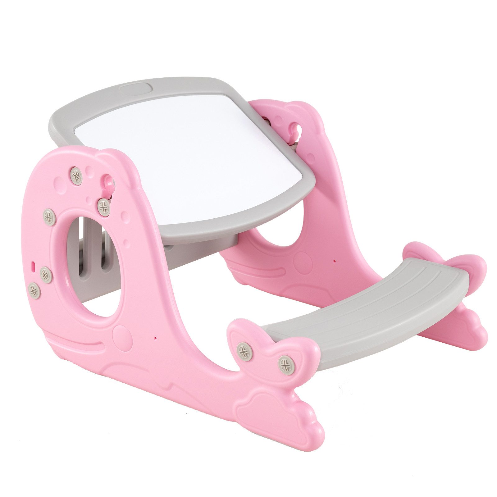 COSTWAY Spieltisch Kinderstaffelei, 4 in 1 mit Whiteboard