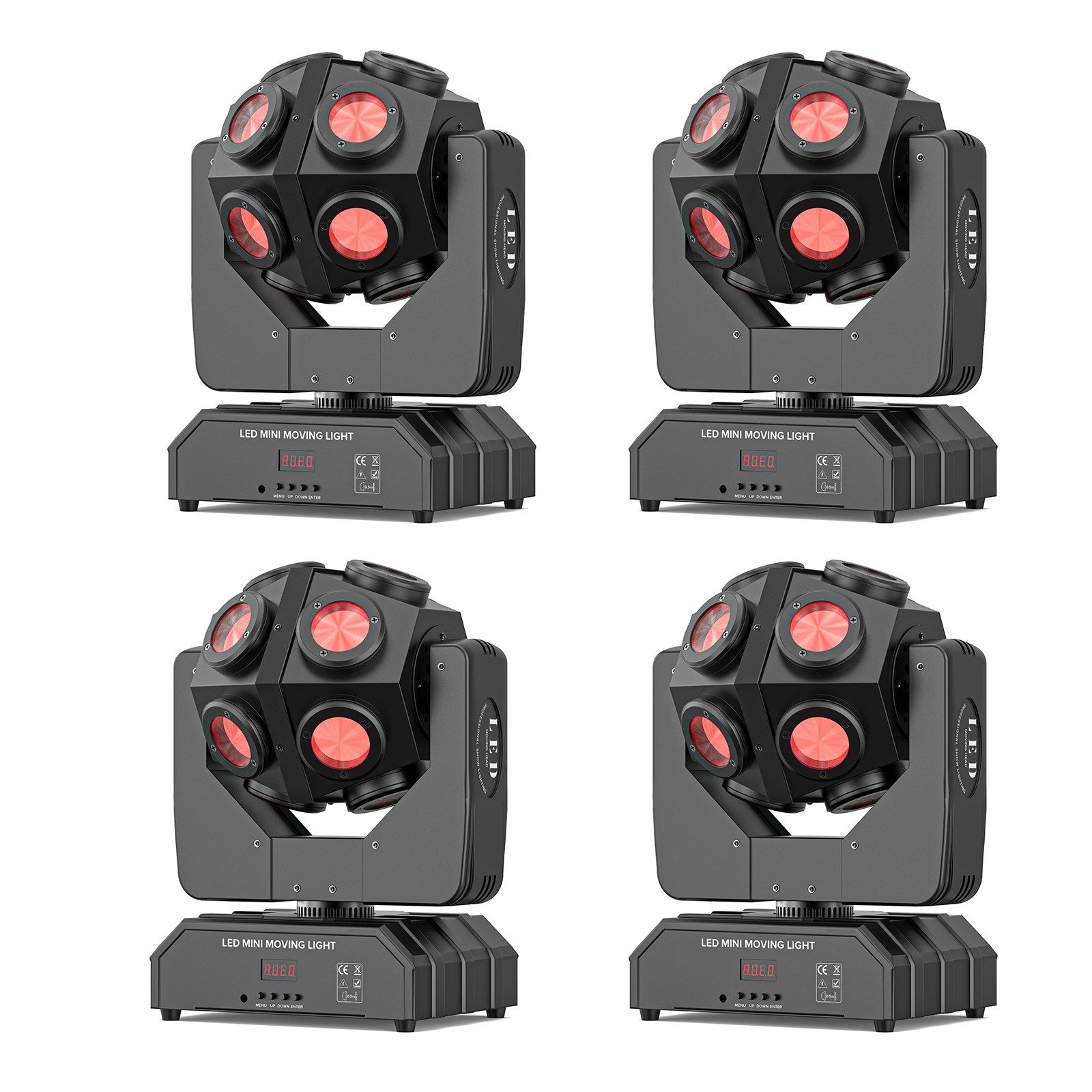 ZonQoonz Discolicht 180W Moving Head Scheinwerfer, RGBW LED Rotationsleuchte für KTV-DJs