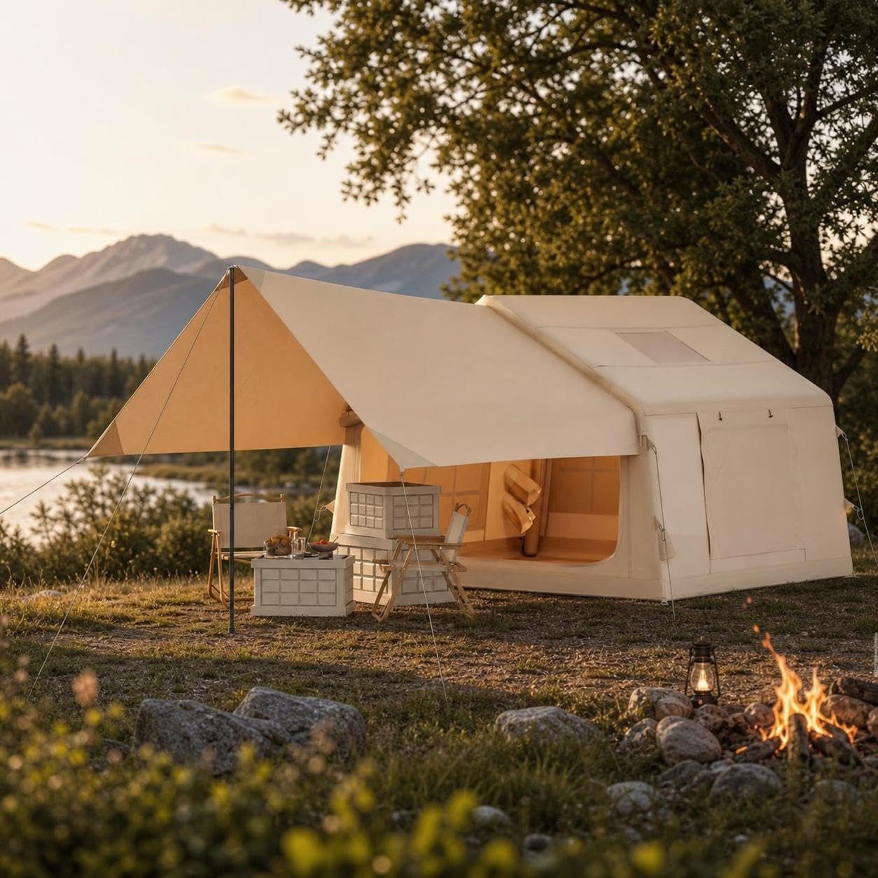 GarveeMore aufblasbares Zelt Aufblasbares Zelt Aufblasbares Campingzelt für 6–8 Personen