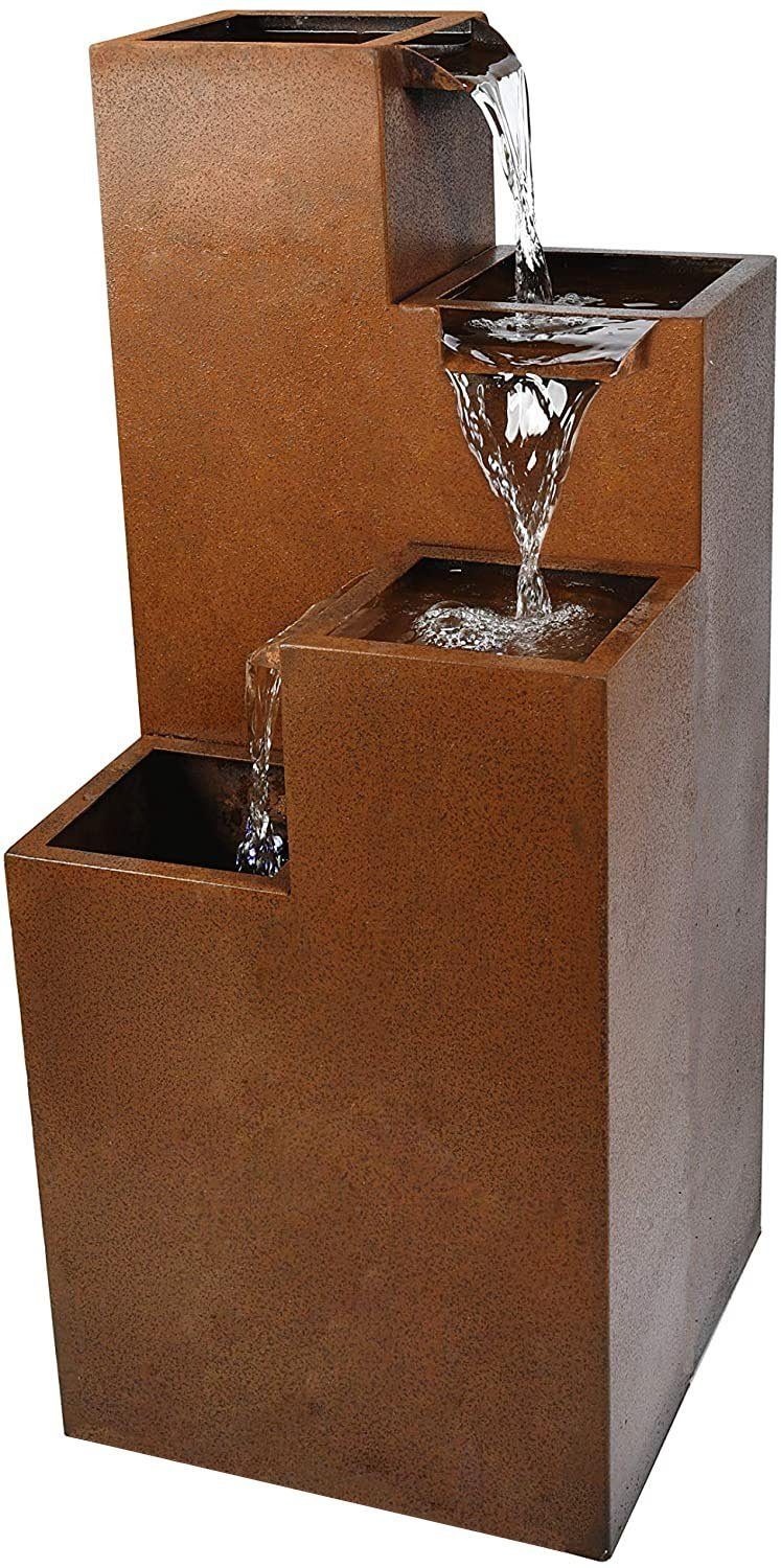 Köhko Gartenbrunnen Ribero aus Corstenstahl mit LED Wasserspiele Gartenbrunnen 32006