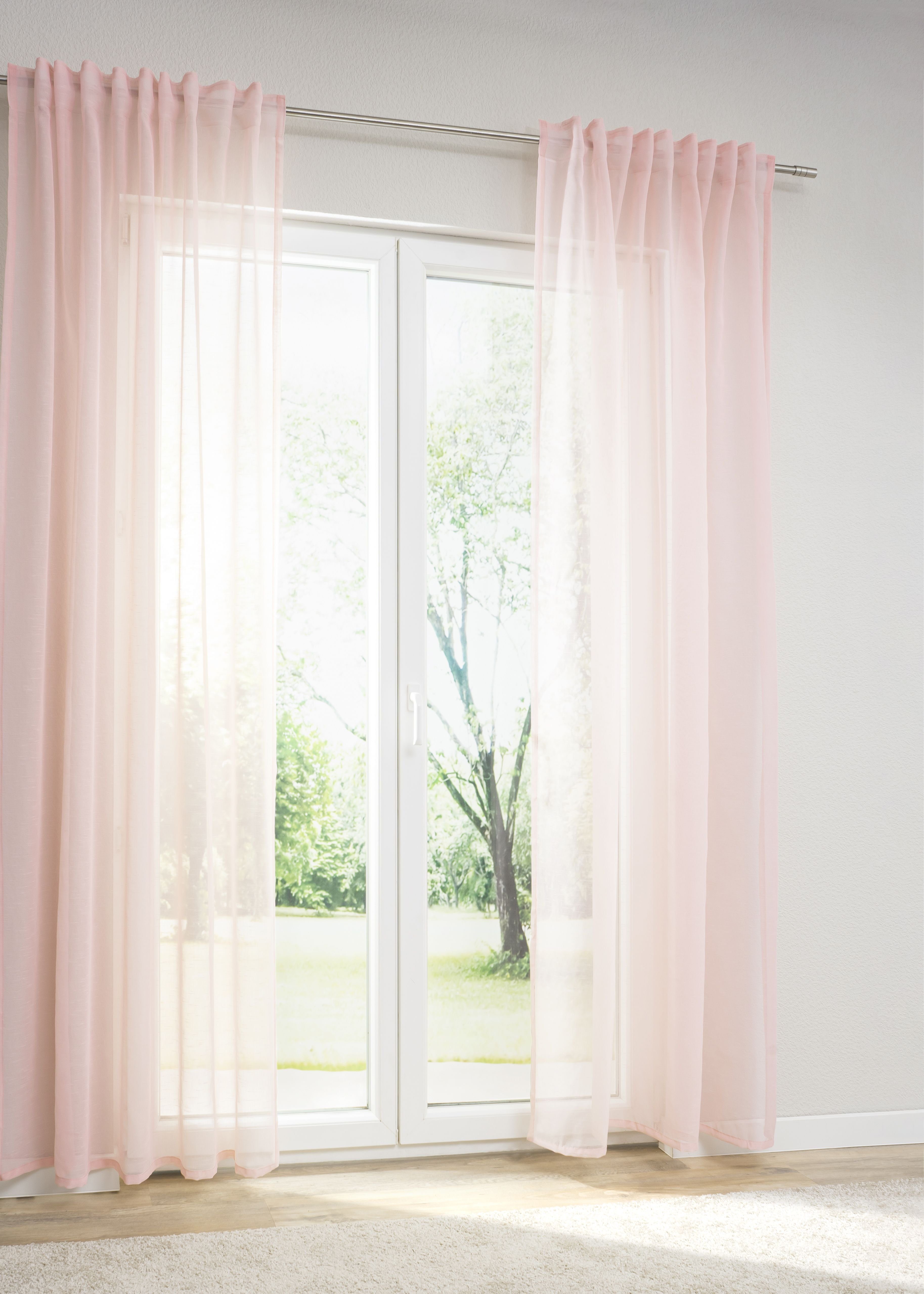 Blackie, Vorhang transparent, (1 St), 245x135cm Zugbandschal HxB rosé LYSEL®,