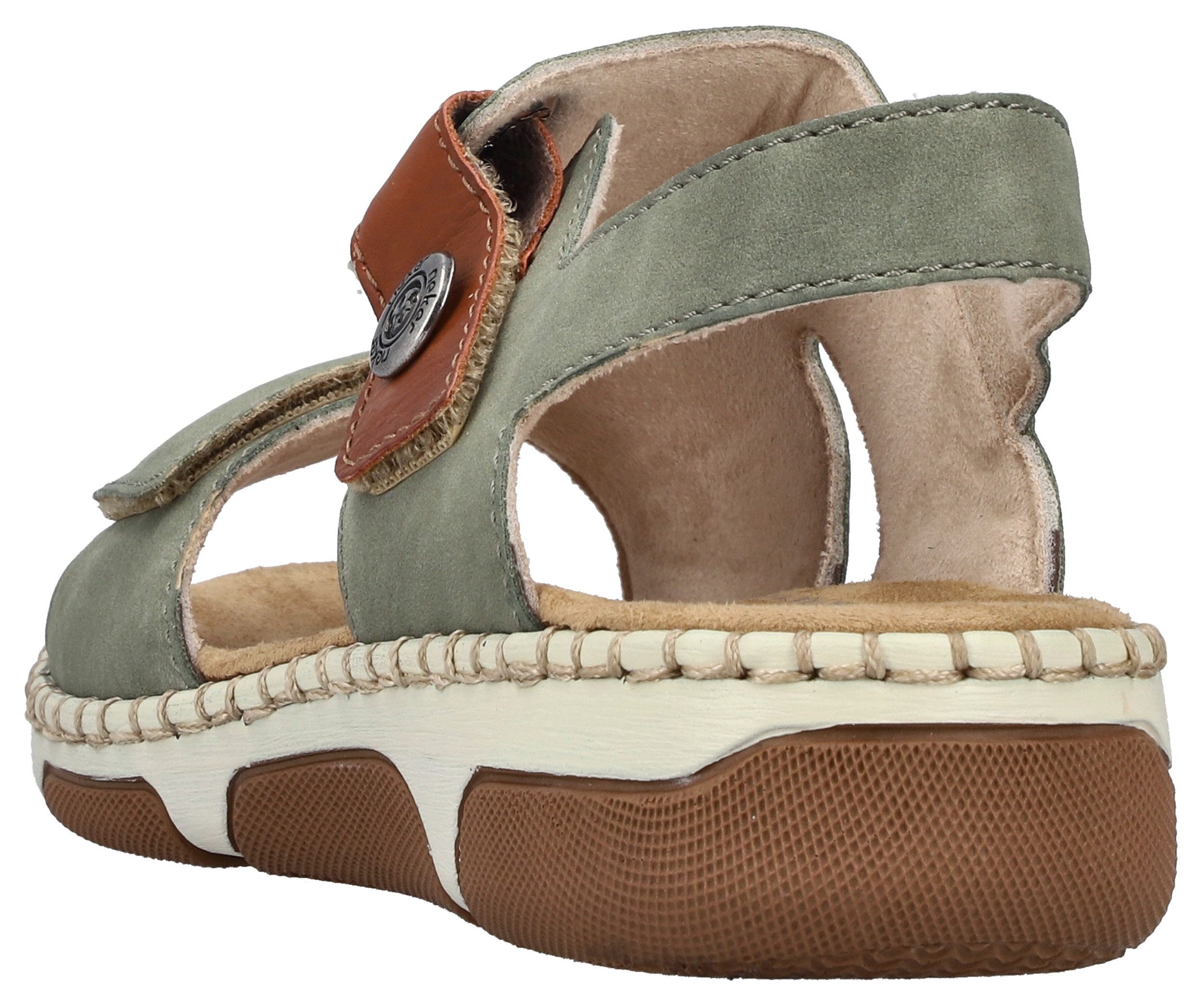 Rieker Sandale Sommerschuh, Klettschuh mit aufwändiger Ziernaht an der Lauf günstig online kaufen