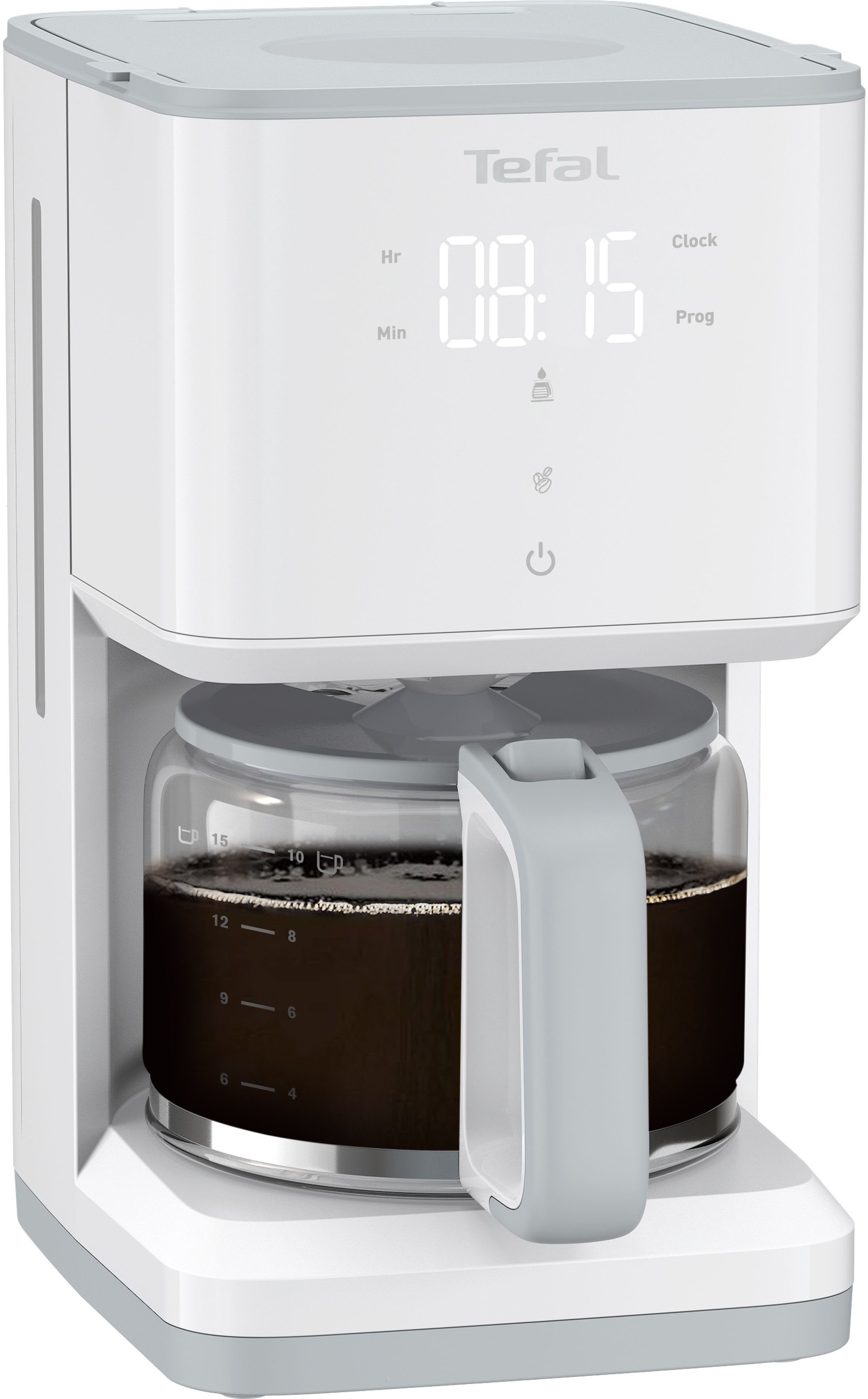 mit Kapazität Filterkaffeemaschine Deckel, CM6931 Kaffeekanne, 10 Tefal Tassen Glaskanne Sense, Digital-Anzeige, - 1,25l für 15