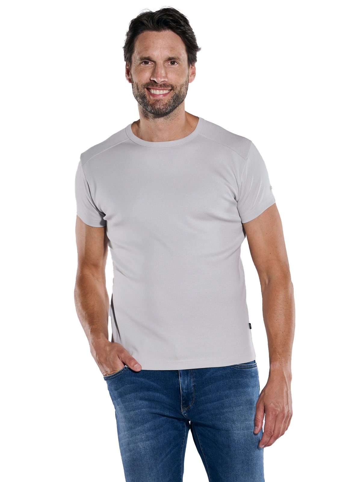 Engbers T-Shirt Herren Basic-Shirt My Favorite organic, Silbergrau