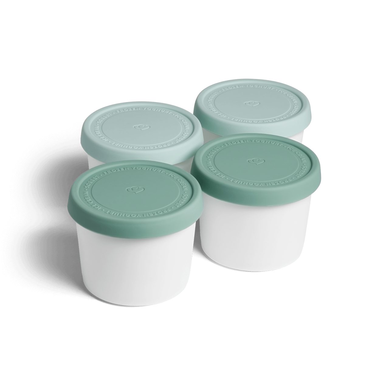 Springlane Vorratsdose Aufbewahrungsbehälter für Eis 2er-Set, PP, Silikon, Mint – 4er-Set, 400 ml