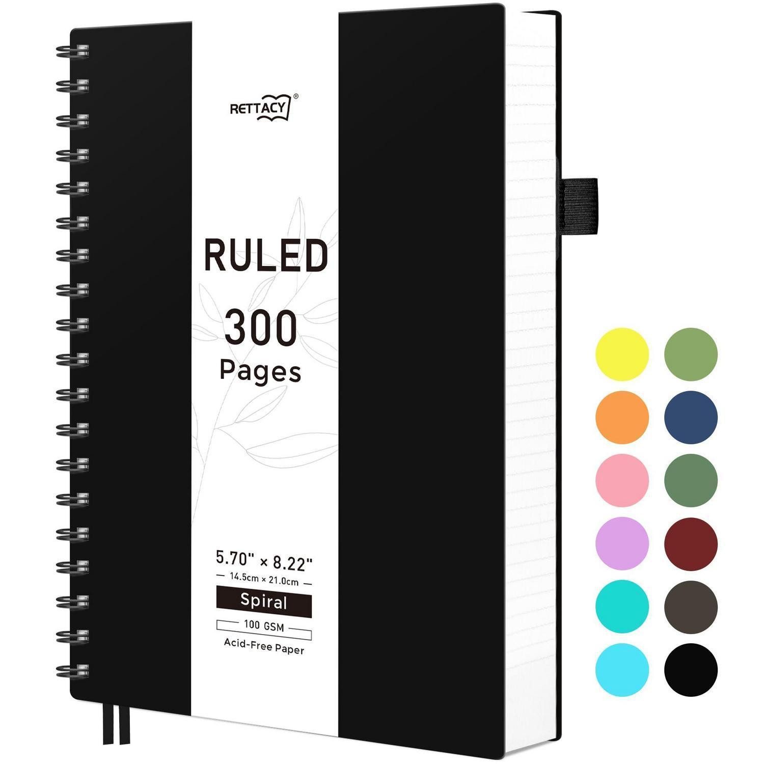 LuxusKollektion Notizbuch Notizbuch A5 liniert 100g Softcover Spiral