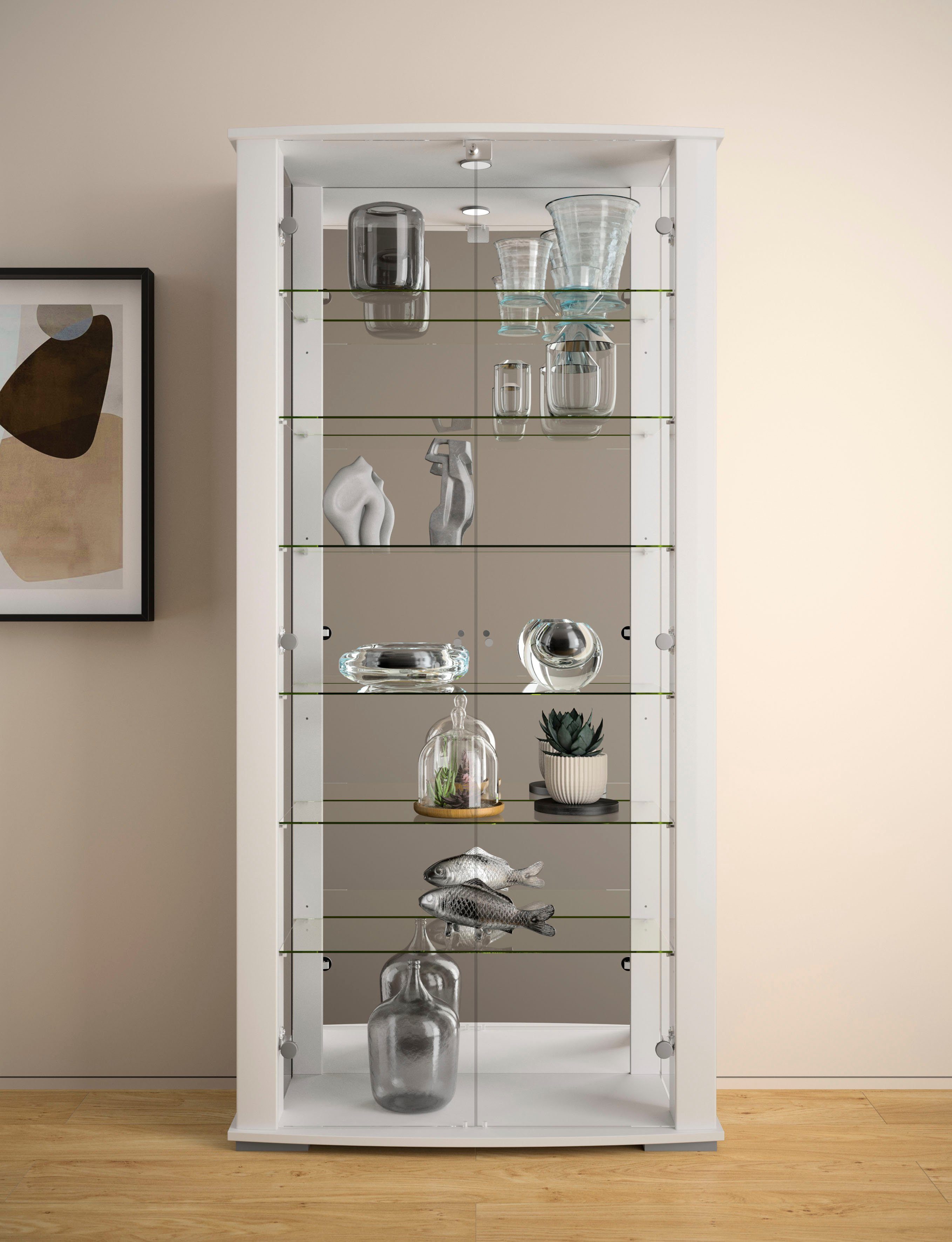 fif möbel Vitrine STELLA Standvitrine/Glasvitrine 2x Glastür,perfekt für Sa günstig online kaufen