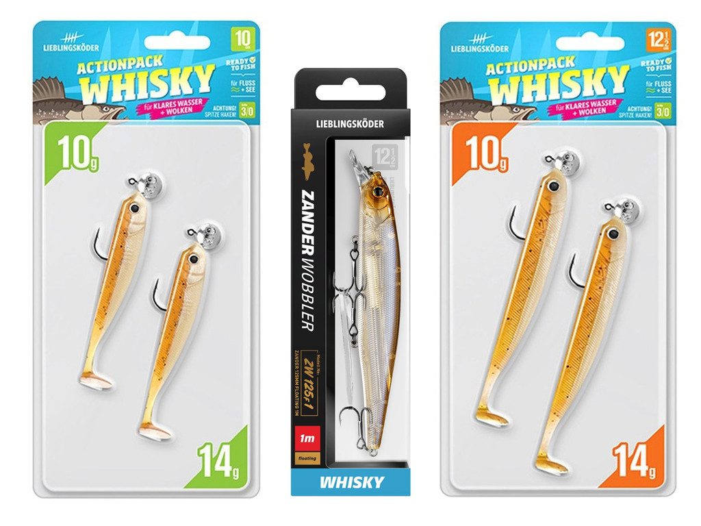 Kunstköder Zander Set Gummifisch & Wobbler - Whisky – Lieblingsköder
