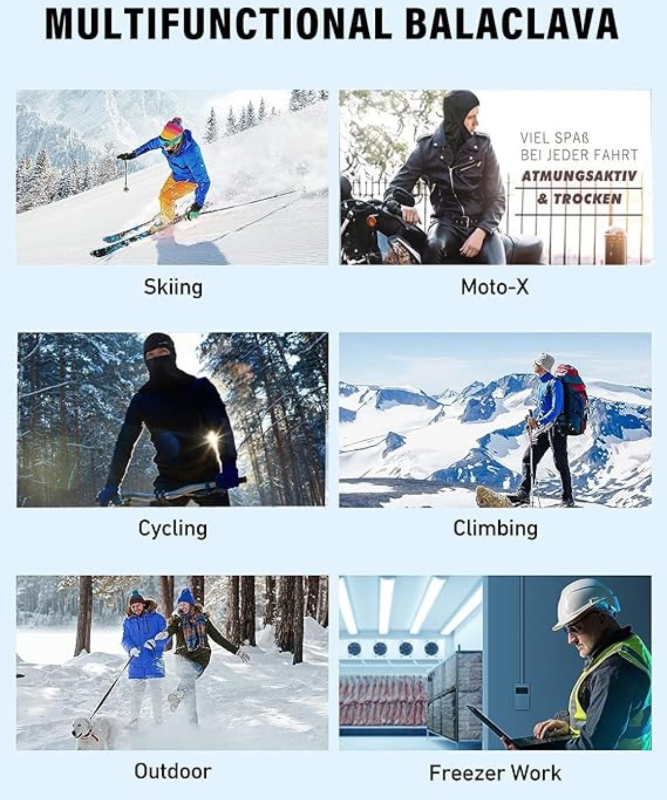 Blusmart Sturmhaube Unisex-Sturmhaube (Warme, atmungsaktive, winddichte Kapuze, antistatisch, Skimaske, elastische Motorradmaske) Outdoor-Sport, winddicht, Motorrad, Fahrrad, Laufen