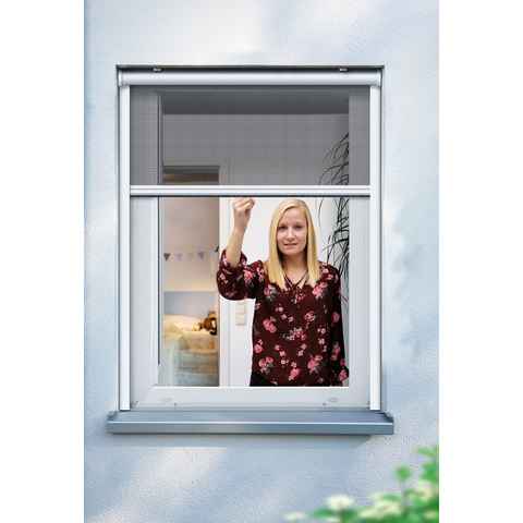 Insektenschutzrollo für Fenster, SCHELLENBERG, verschraubt, Fliegengitter, 160 x 160 cm, weiß, 70894