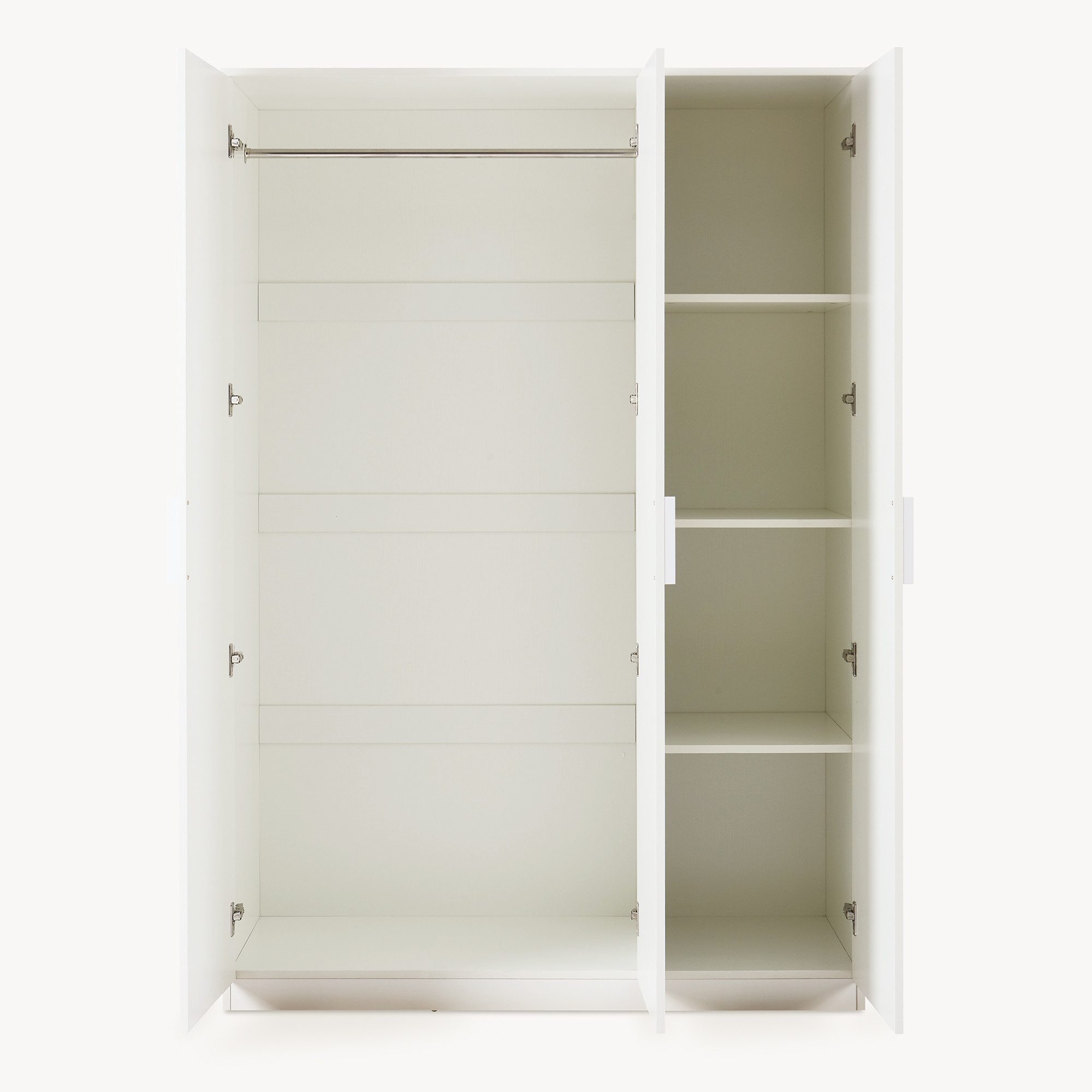 en.casa Kleiderschrank »Eiselfing« 3 Türen, 4 Fächer 176x120x52 cm Weiß günstig online kaufen