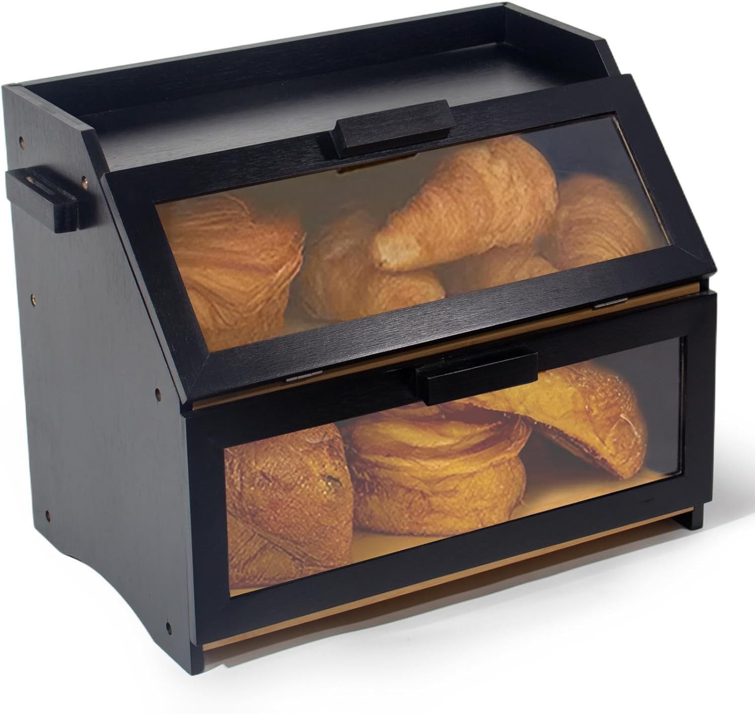 Brotkasten Bambus Brotkasten mit 2 Etagen, großer Brotkasten