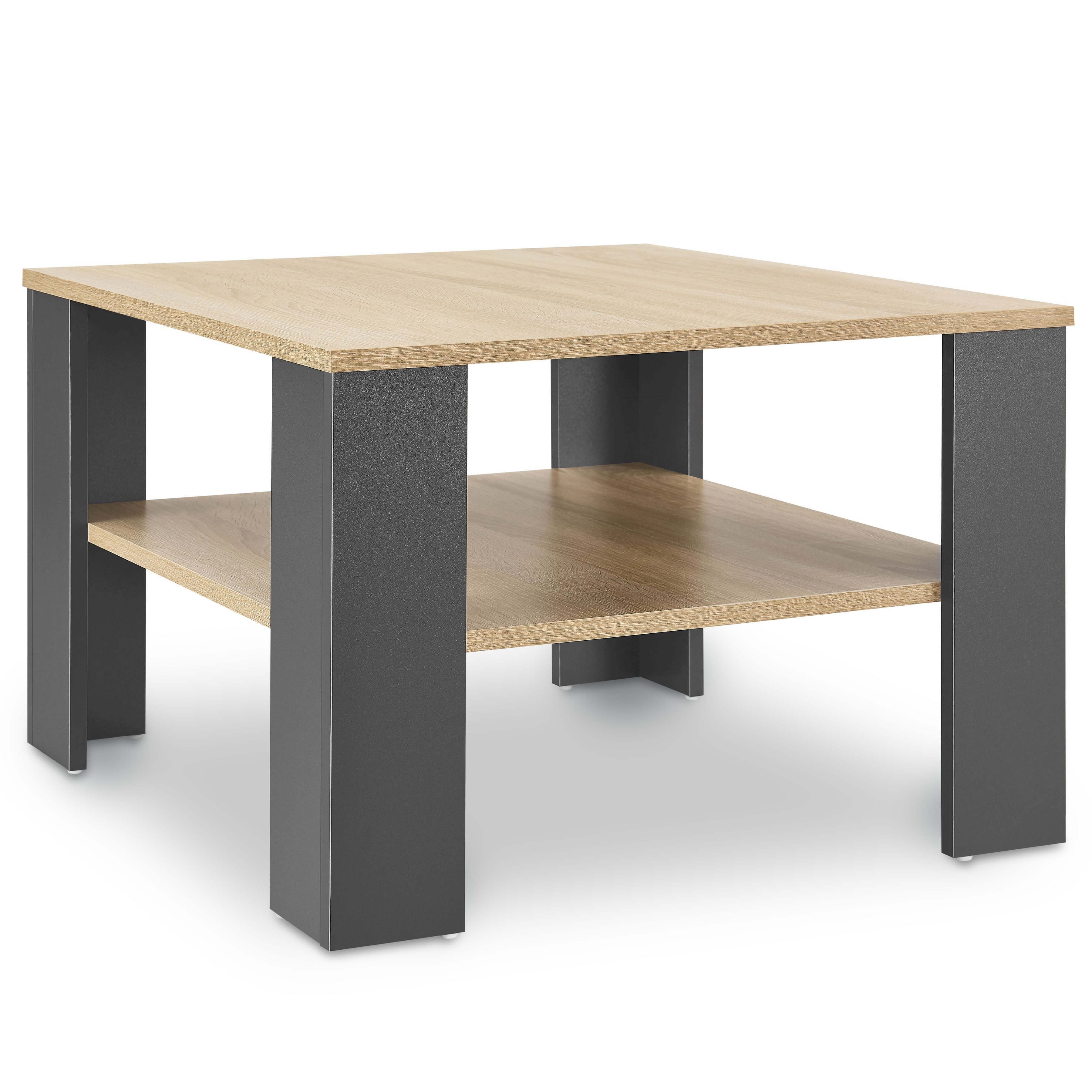 Juskys Couchtisch, Dunkelgrau / Holzoptik mit günstig online kaufen