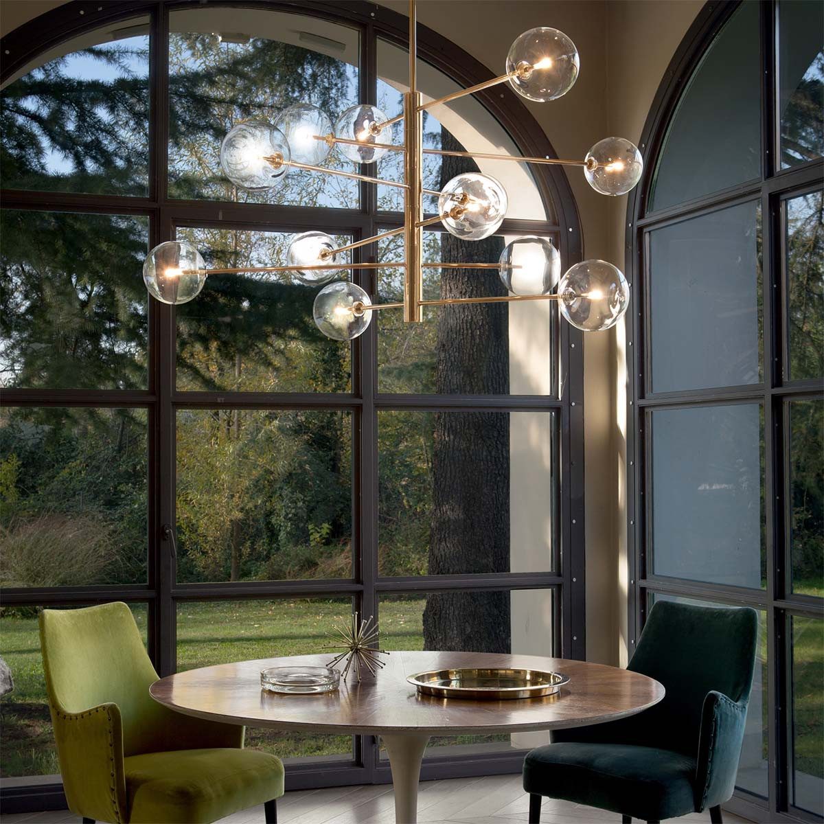 Ideal Lux Hängeleuchten Equinoxe SP Pendelleuchte 6/8/12-flammig Glas & Metall dimmbar, LED wechselbar, Hängeleuchte