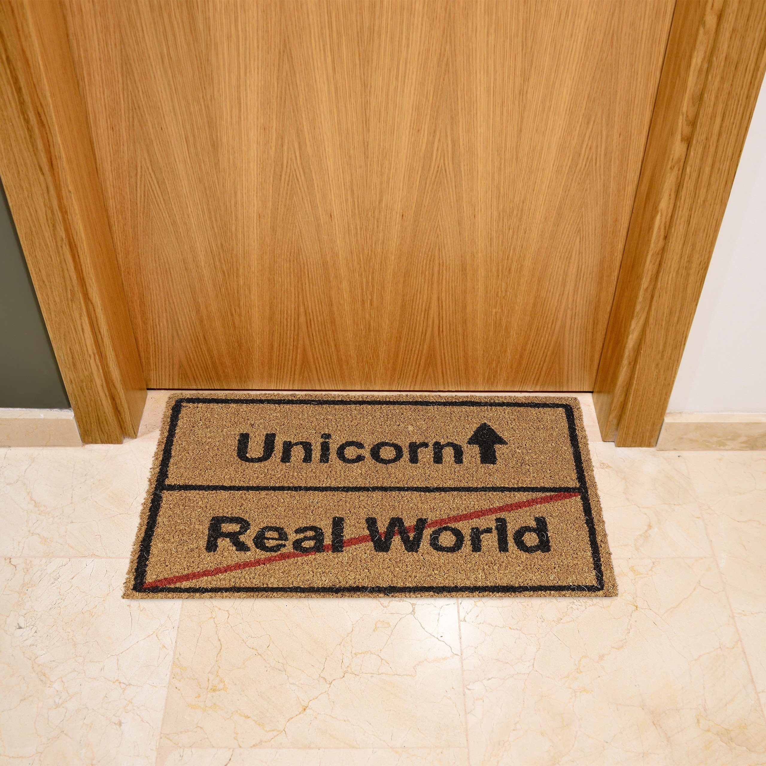 relaxdays Fußmatte Kokosmatte Unicorn Real World, günstig online kaufen