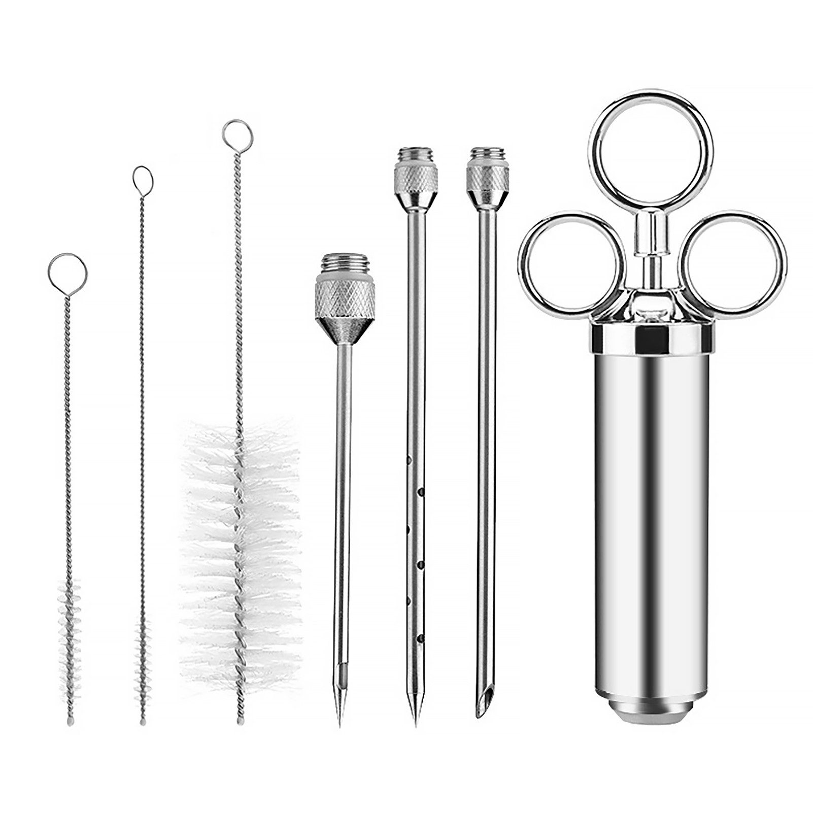 Jumpeak Marinierspritze Stainless Steel, Marinadenspritze, spritzen mit nadel, Pökelspritze, (7-St), Edelstahl, Spritze, charcoal barbecues , for Grilling Beef, Chicken