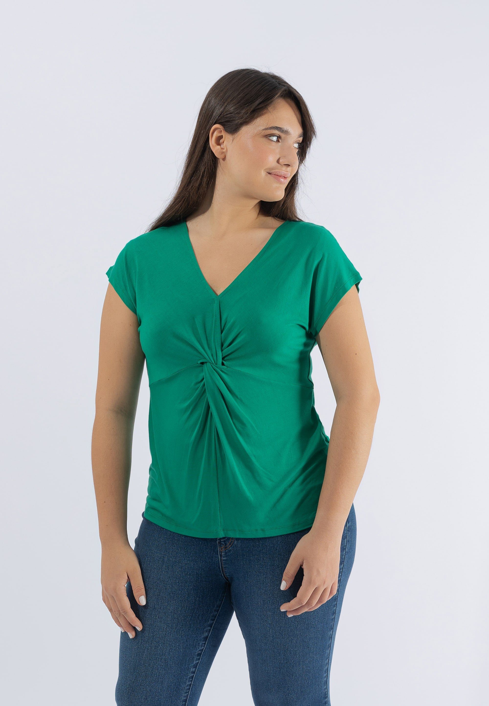 October T-Shirt im tollen Knoten-Design grün | V-Shirts