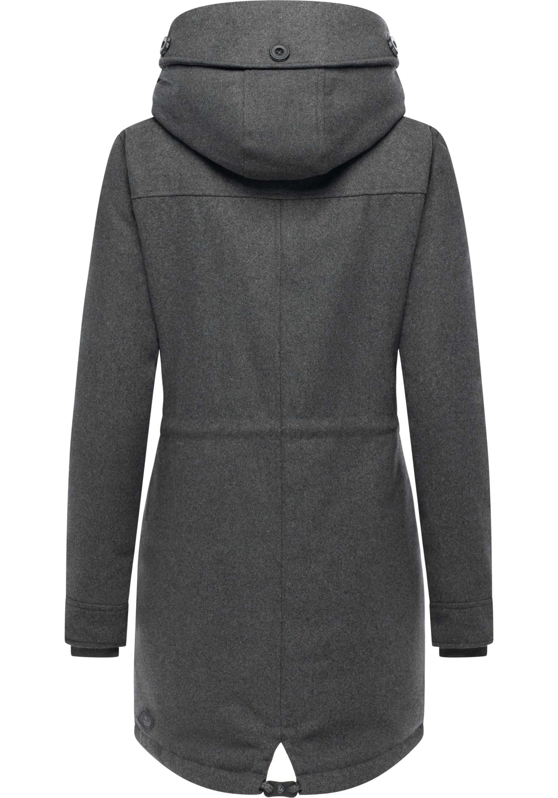 Ragwear Wintermantel Ellba Coat A YOUMODO Warmer Damen Winterparka mit großer Kapuze