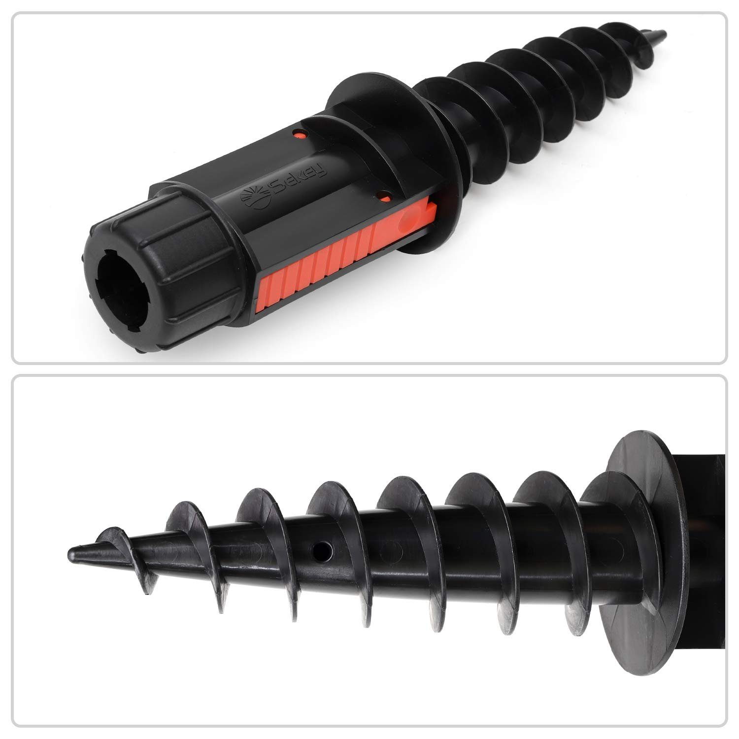 Sekey Schirmhalter Sonnenschirmhalter Bodendübel Einschraubhülse mit Aufhängehaken, für Stöcke bis Ø 32 mm