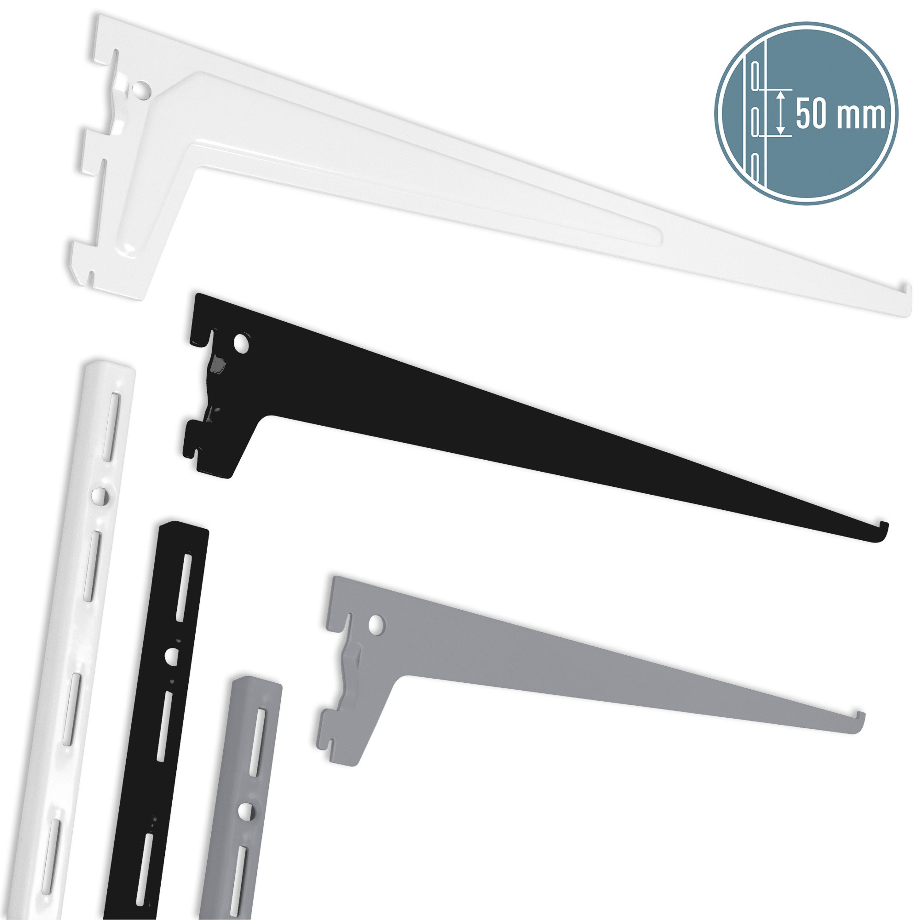 ib style Wandregal 2er Set Regalbodenträger Regalträger 1-reihig 25cm weiß, günstig online kaufen