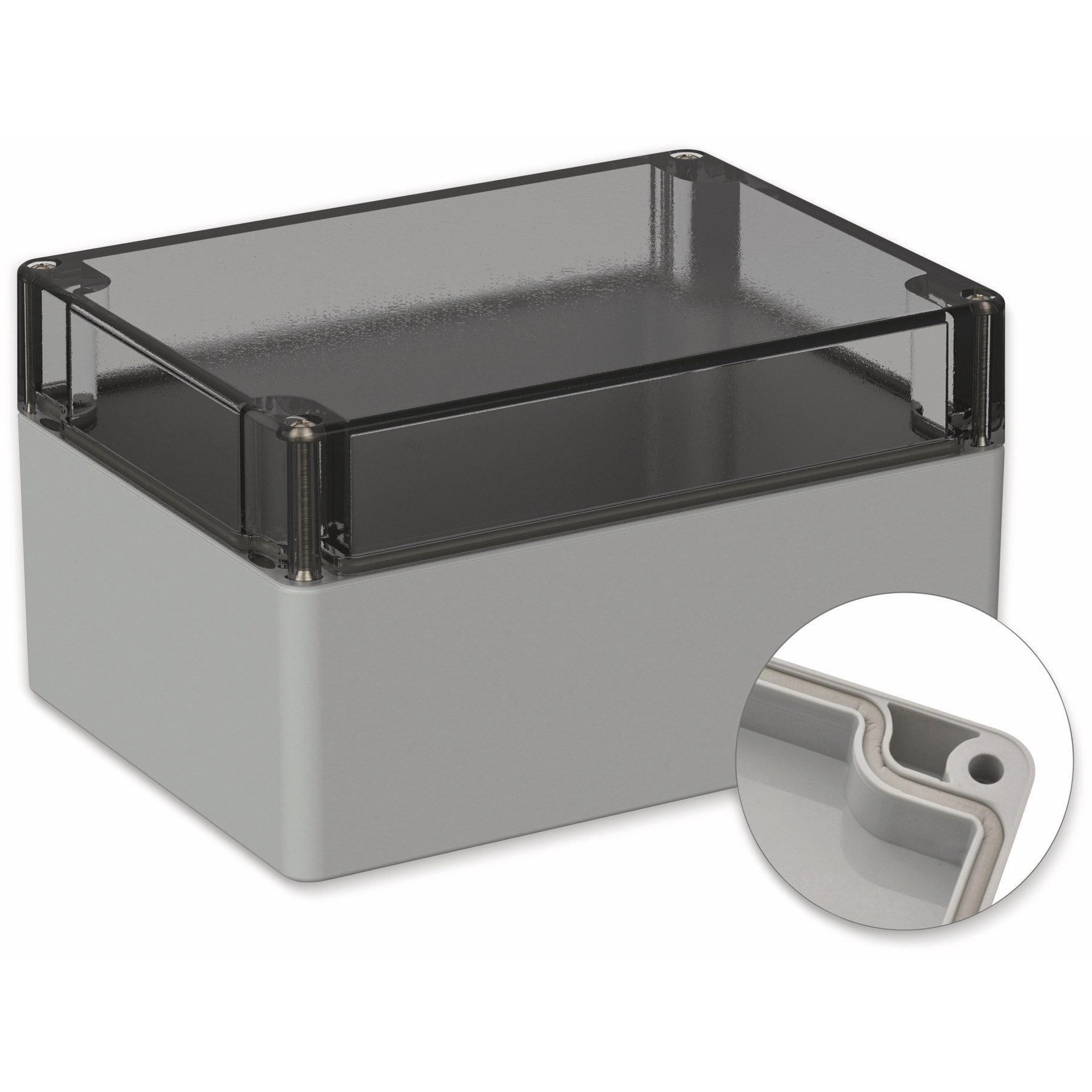 Pollin Verteilerbox POLLIN, Polycarbonat Gehäuse, 160 x 120 x 90 mm, IP66, Lichtgrau