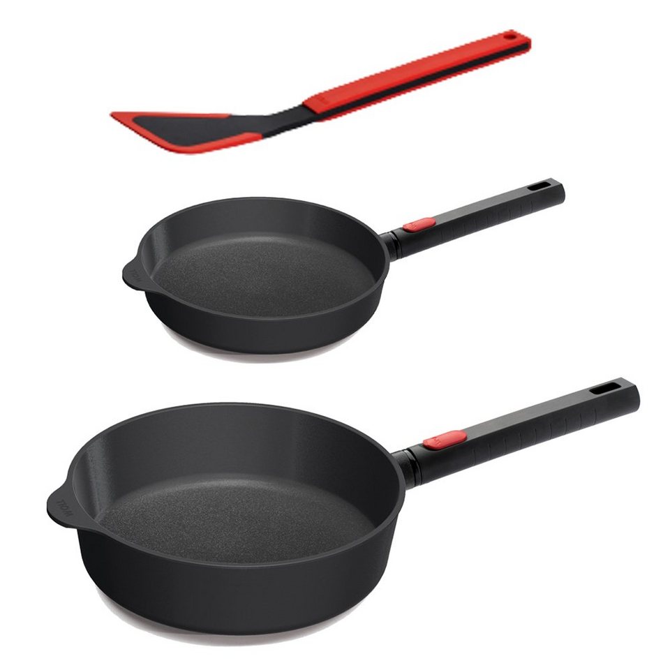 WOLL MADE IN GERMANY Pfannen-Set Diamond XR Logic 2tlg. Pfannen-Set, MIT  Induktion, Aluminium Schmiedeguss (Set, 2-tlg), Flachpfanne,  Hochrandpfanne, 24cm, 28cm, induktionsgeeignet, spülmaschinenfest