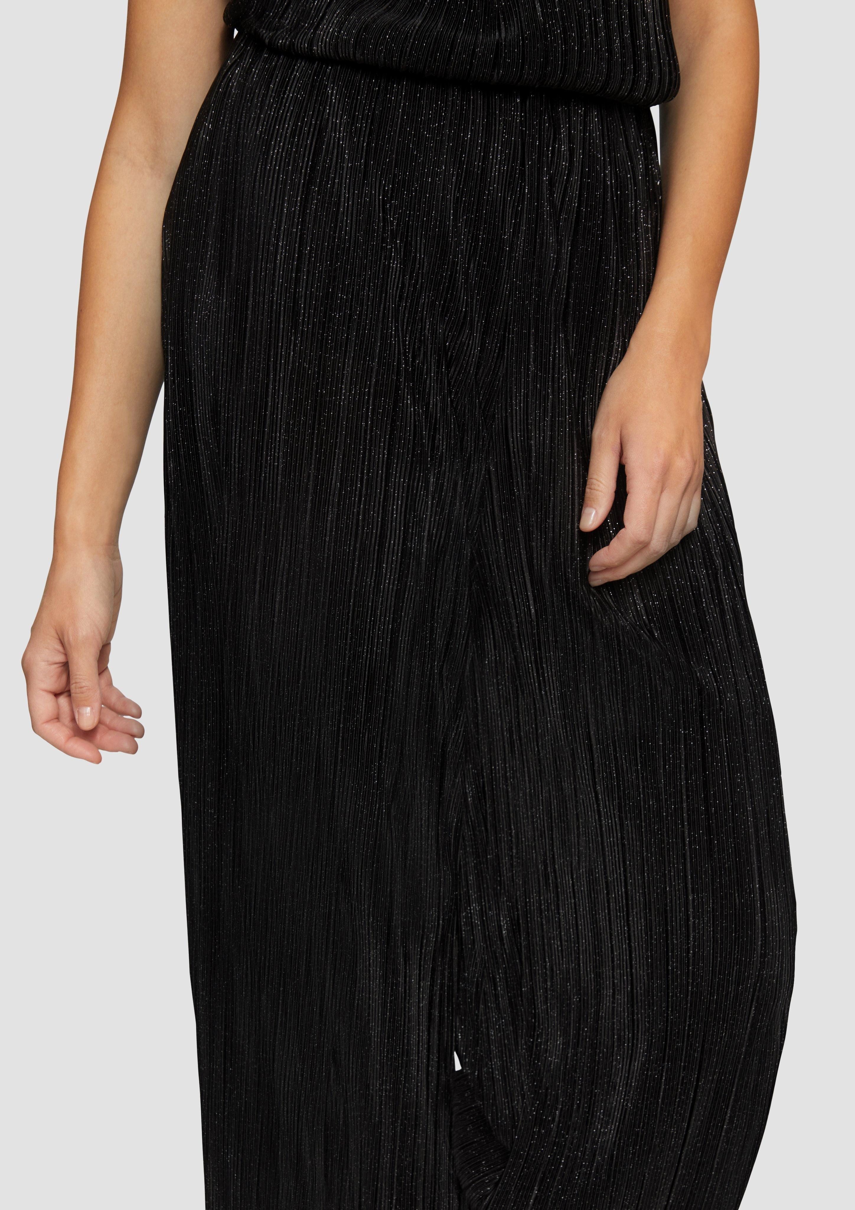 s.Oliver Stoffhose Plissierte Wide-Leg-Hose mit Glitzergarn günstig online kaufen